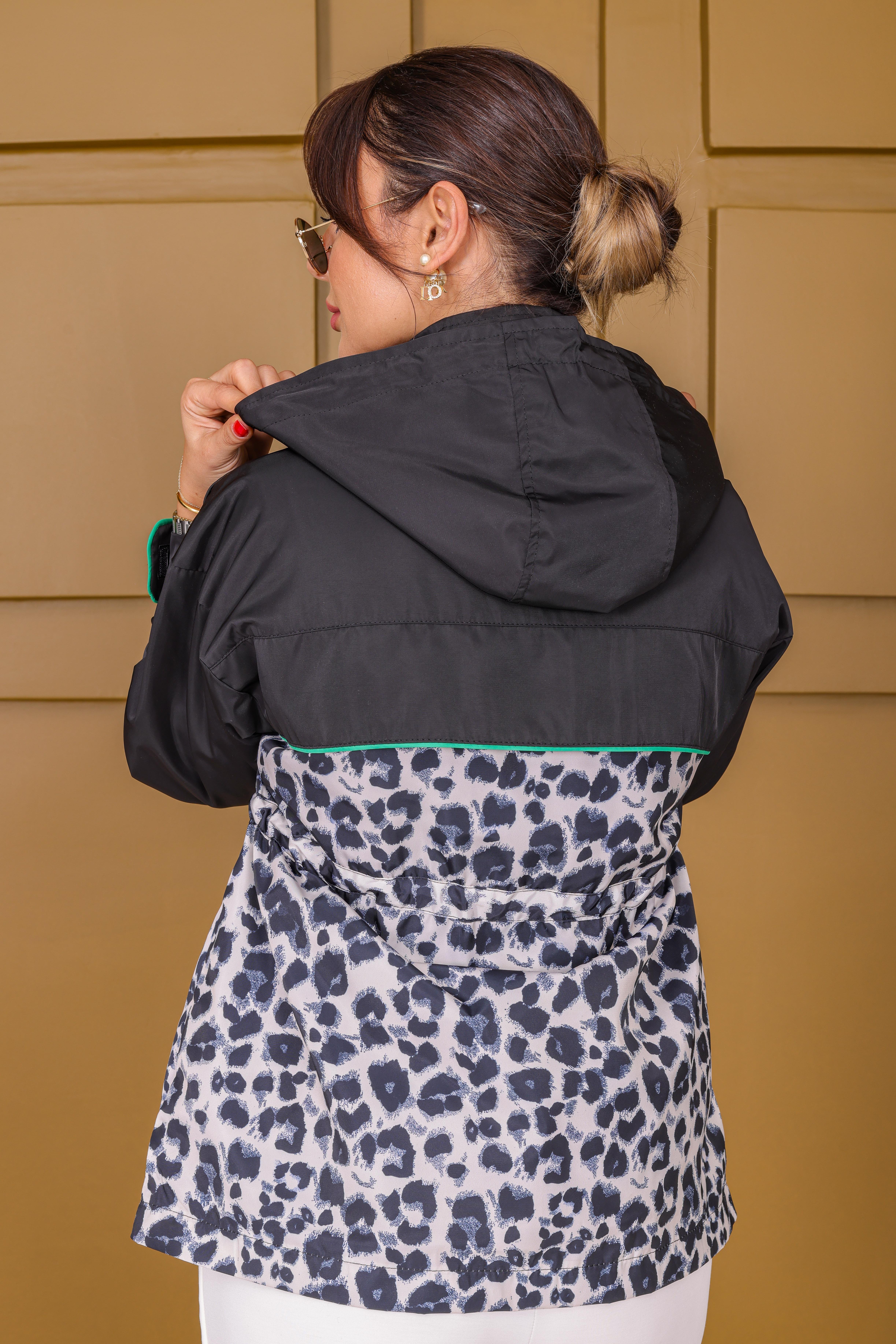Tws Model Leopar Desenli Kapüşonlu Ceket 