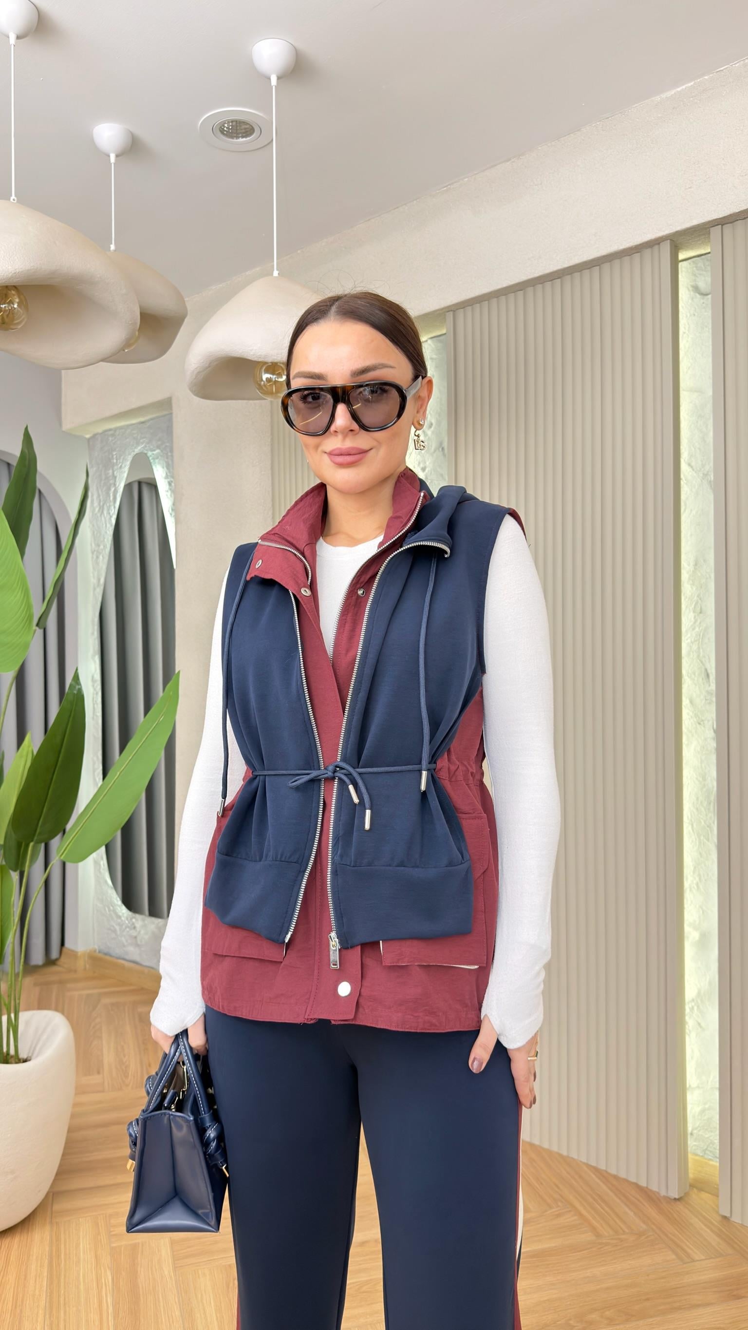 Bordo Joana Tws Model Yelekli Takım