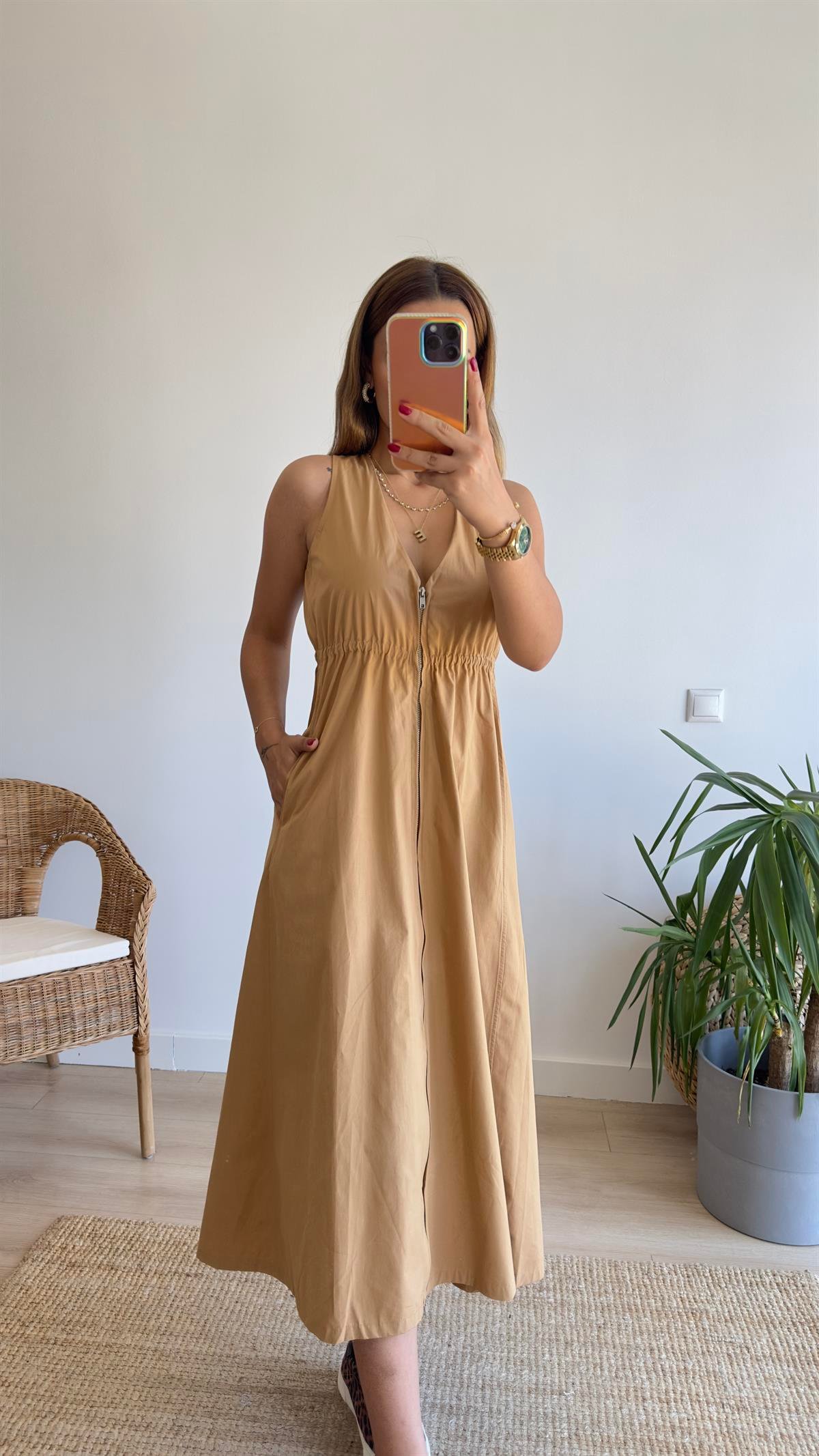Zra Model Boydan Fermuarlı Elbise 
