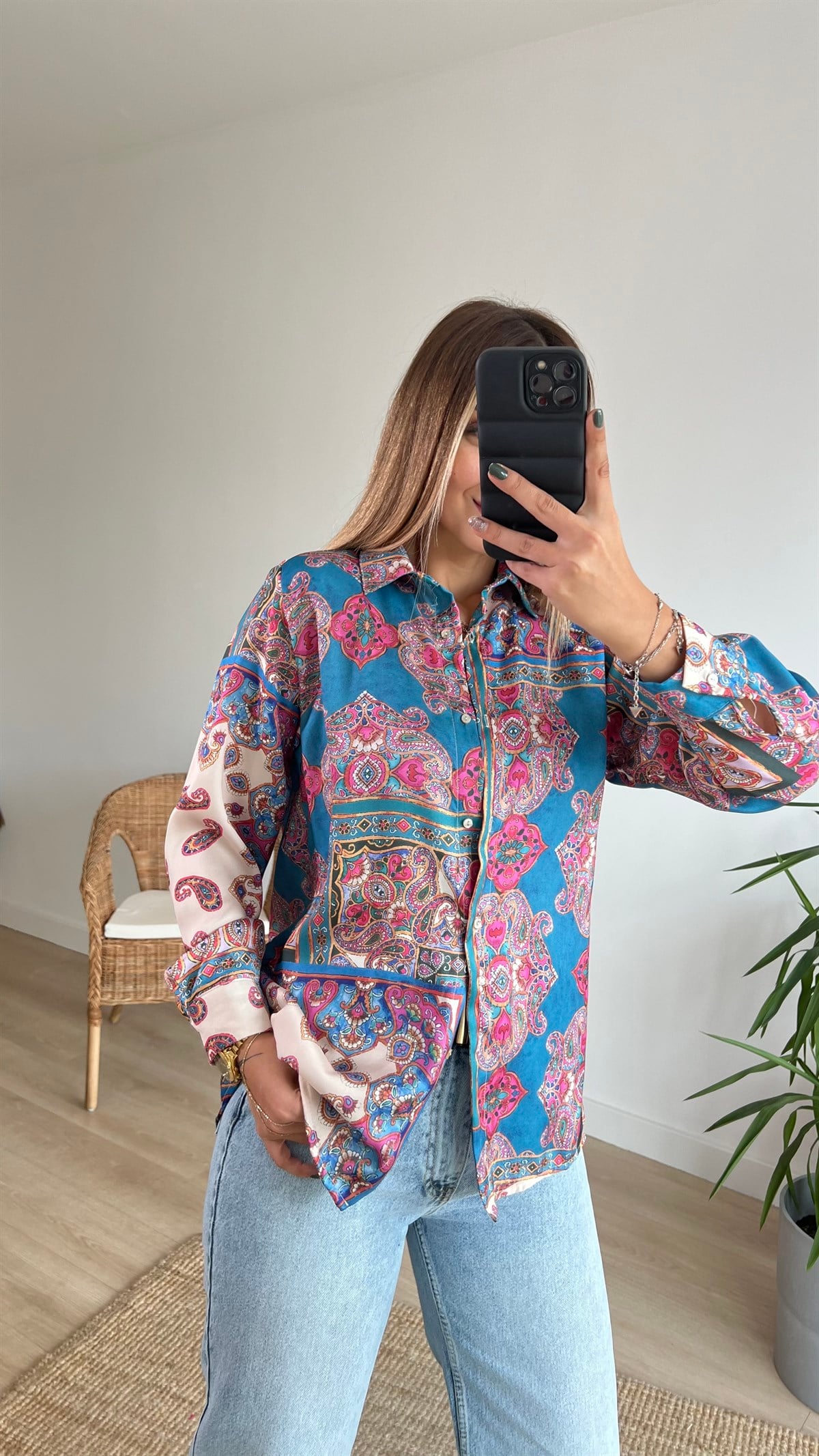 Zara Model Etnik Desen Gömlek