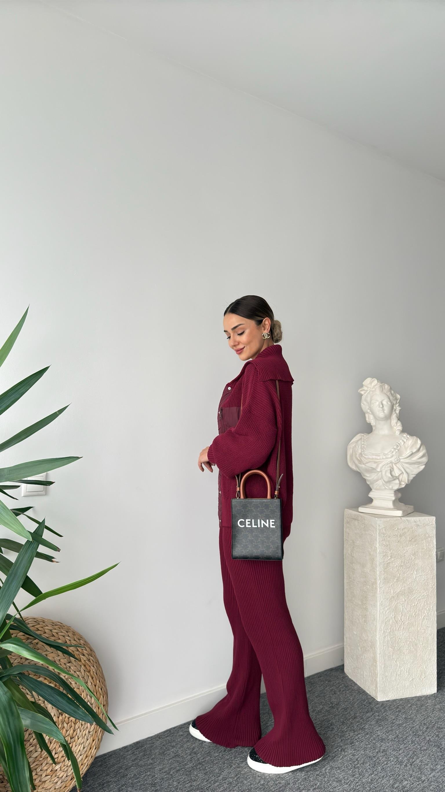 Camilo Paraşüt Garnili Bordo Triko Takım