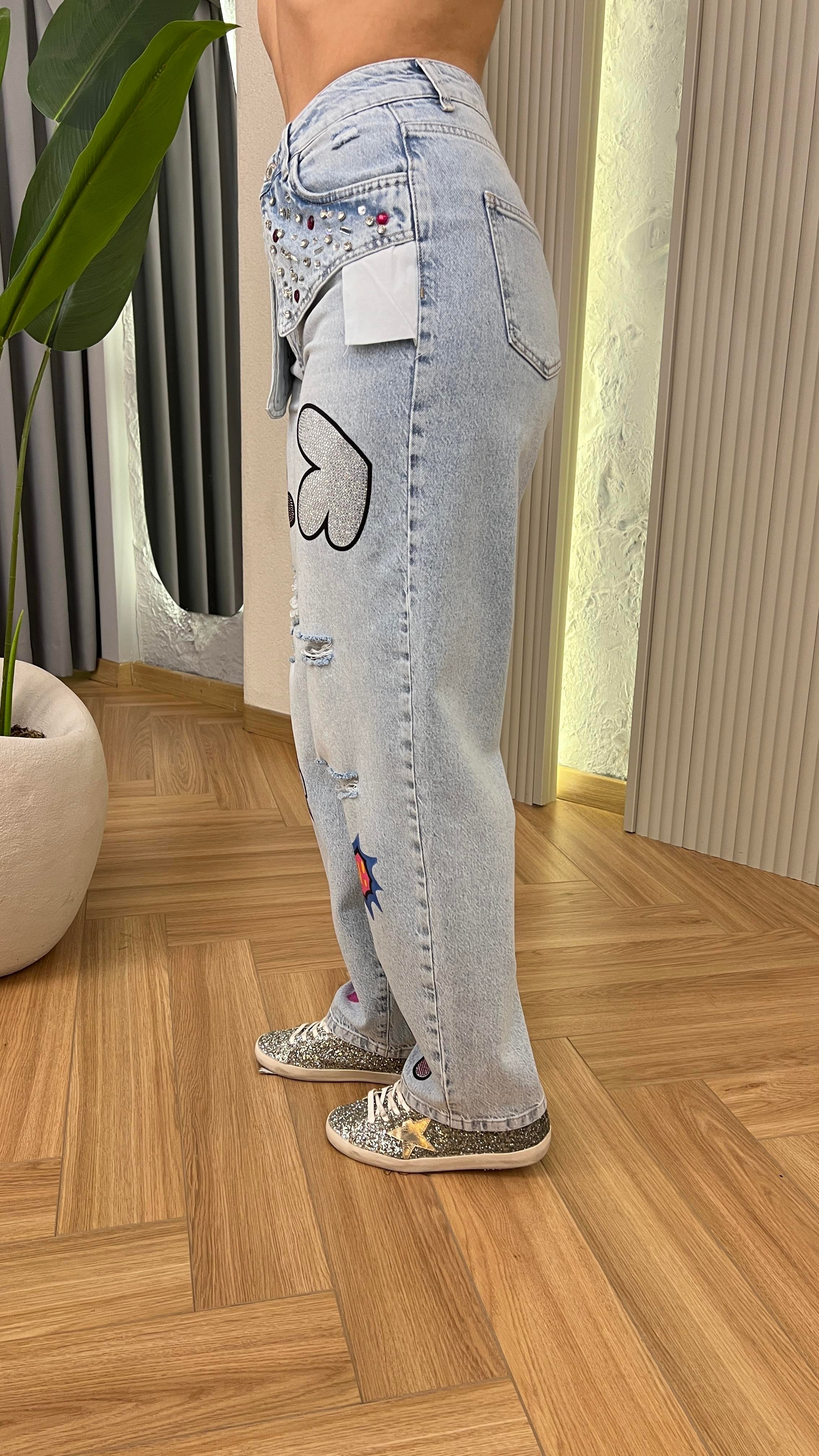 Betta Taş Ve Baskı Detaylı Tasarım Jean 