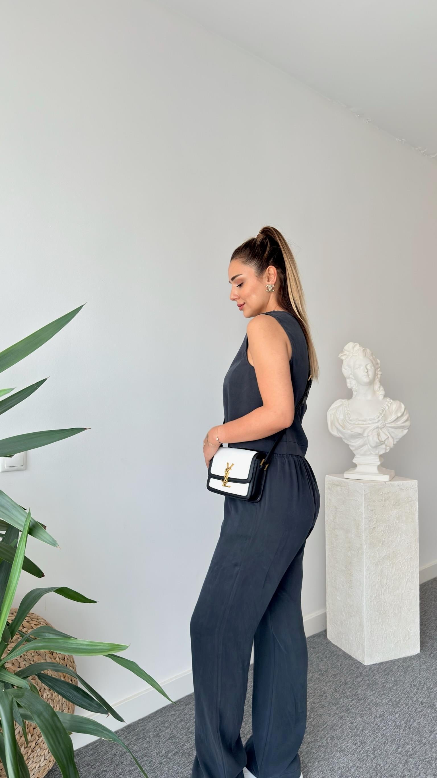 Antrasit Clare Yelekli Tensel Takım