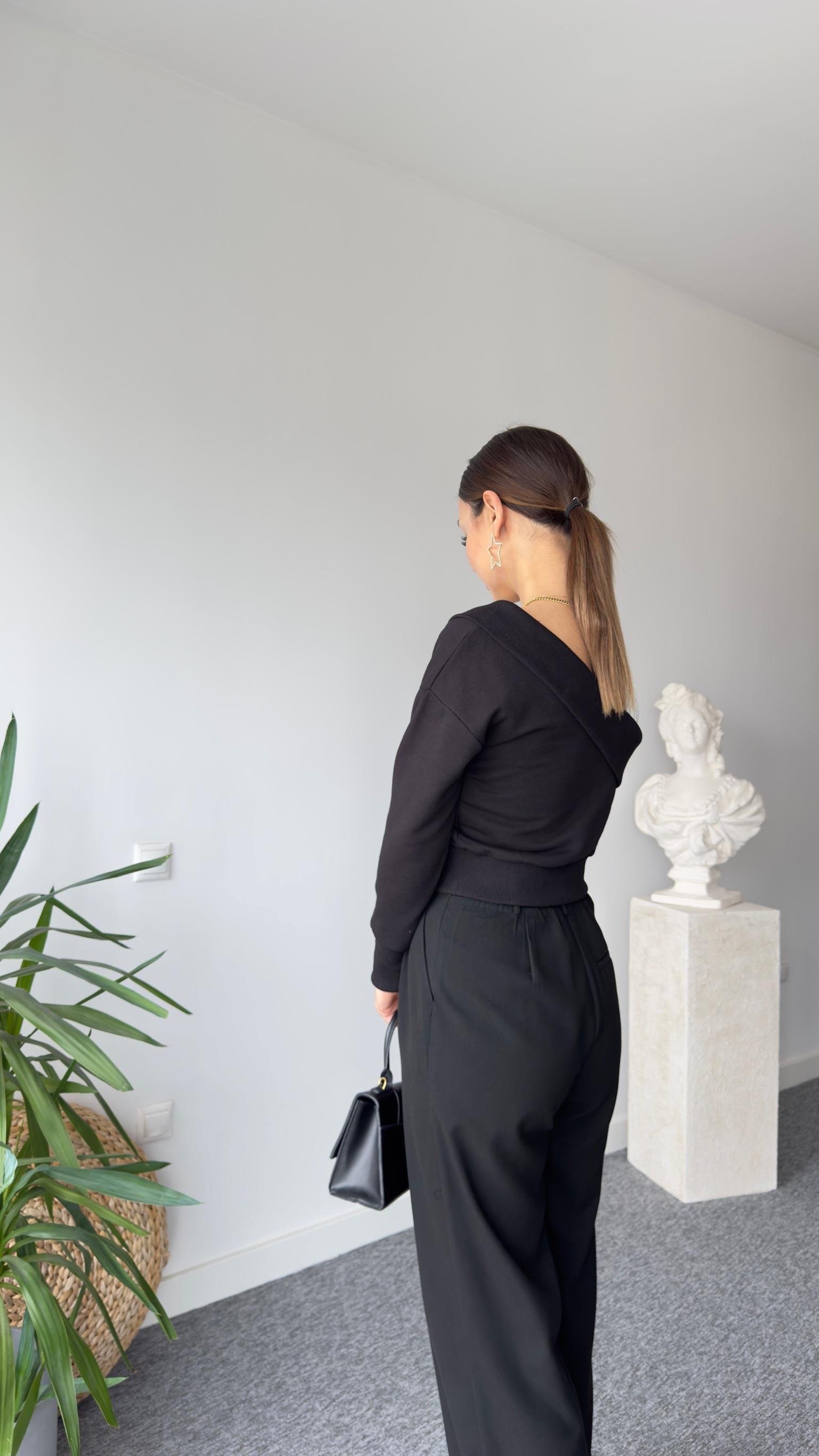 Gömlek Garni Ön Arka V Sweatshirt