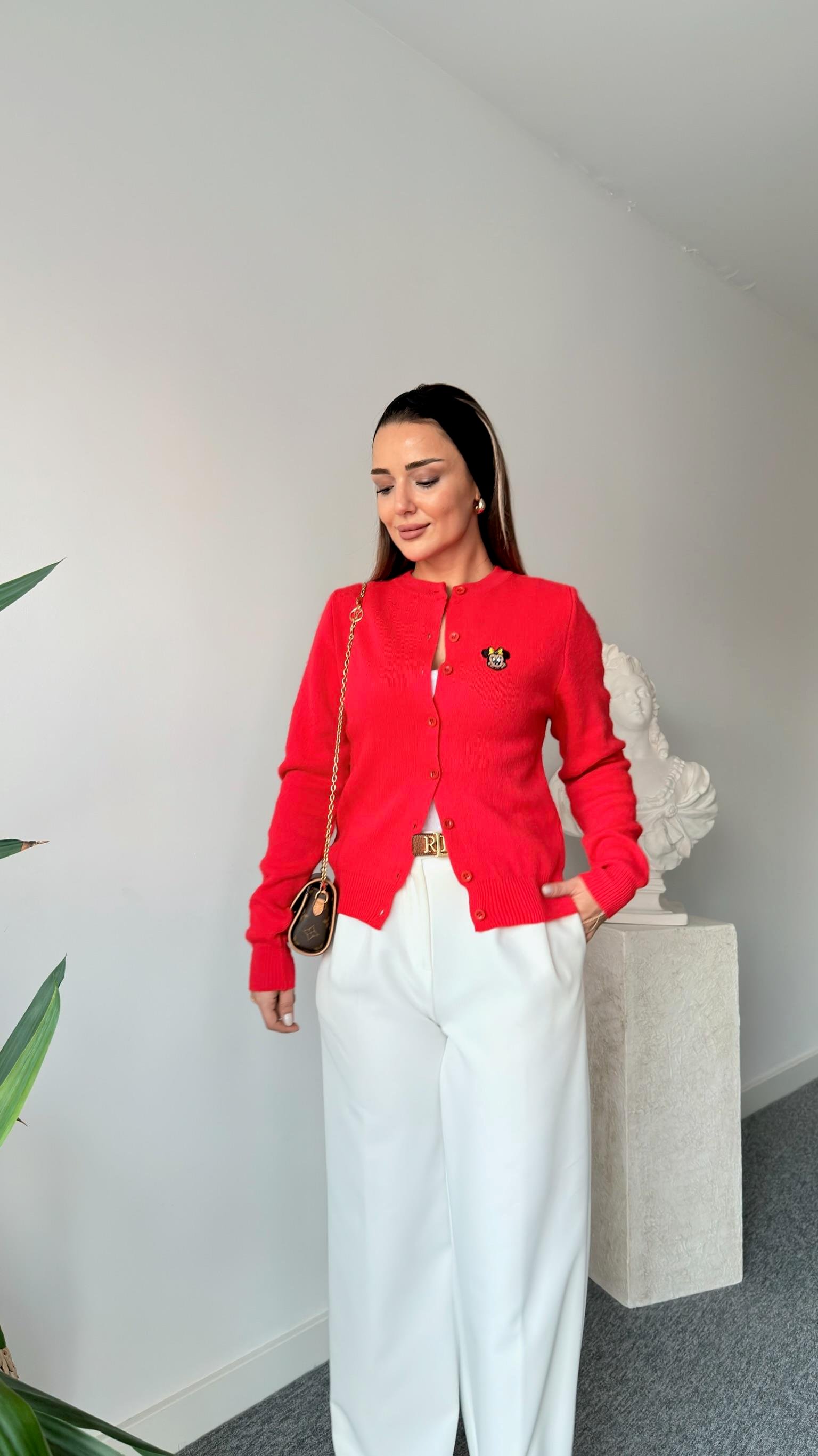 Mickey İşlemeli Marka Model Triko Hırka