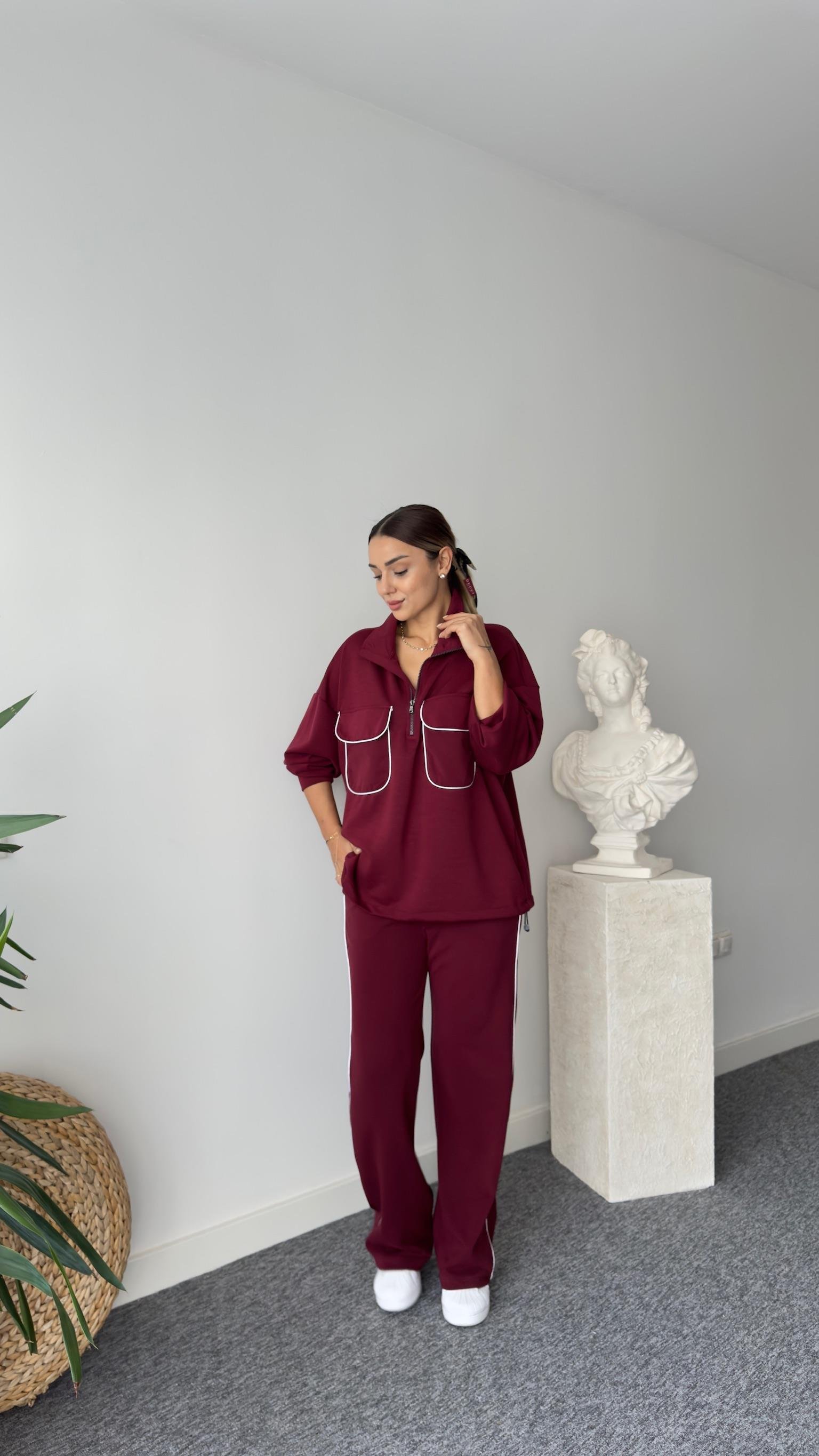 Rosita Biyeli Bordo Eşofman Takımı