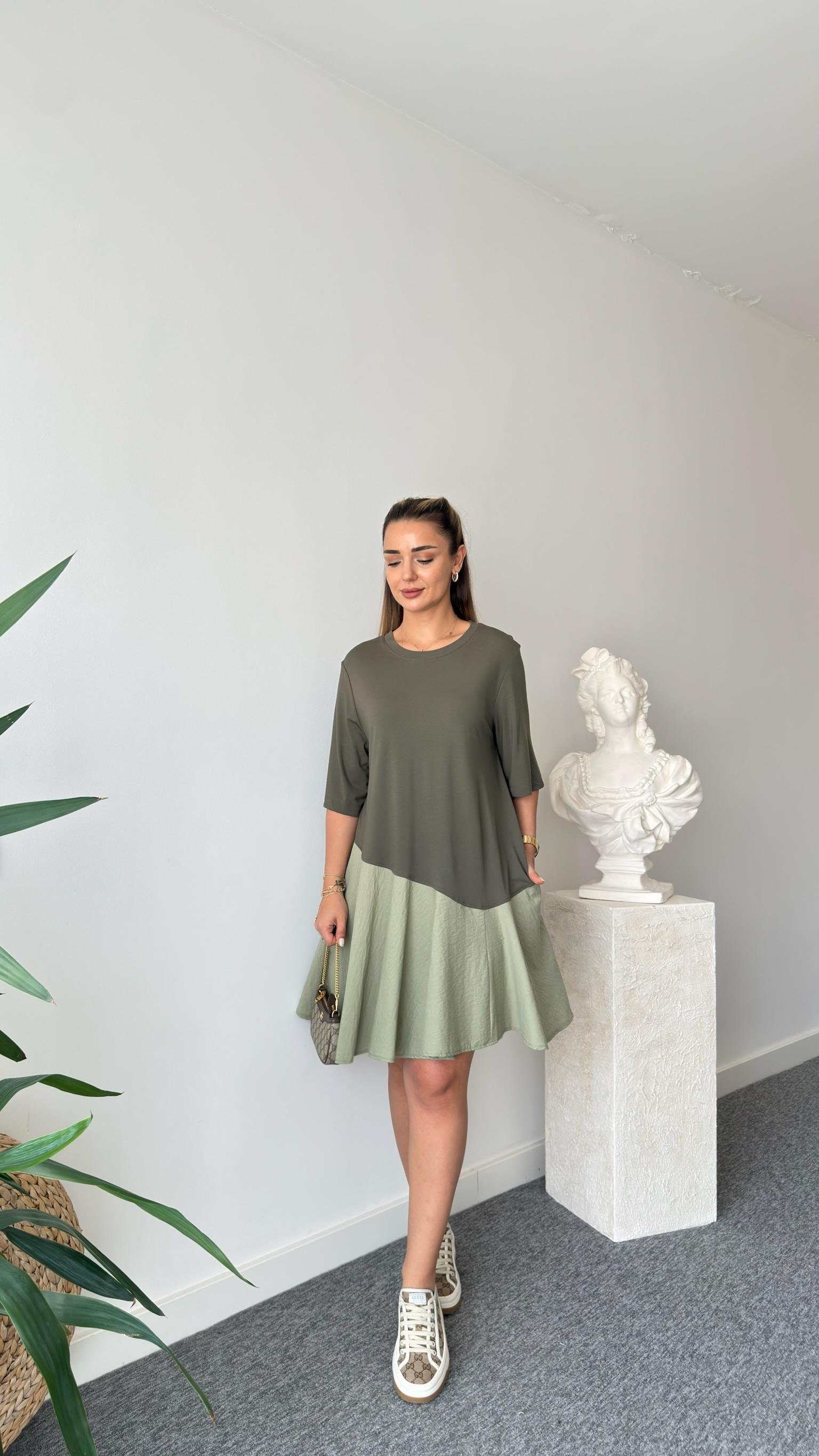 Haki Cos Model Cepli Modal Elbise 