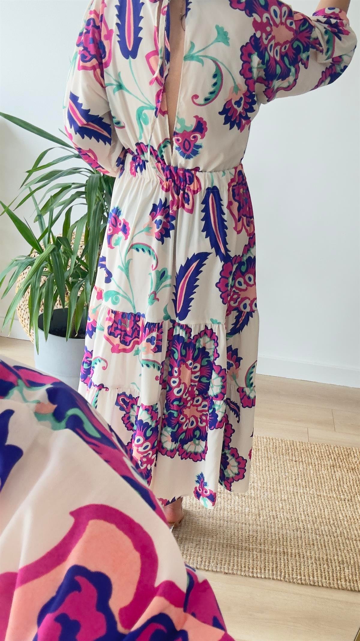 Nota Zra Model Desenli Poplin Elbise