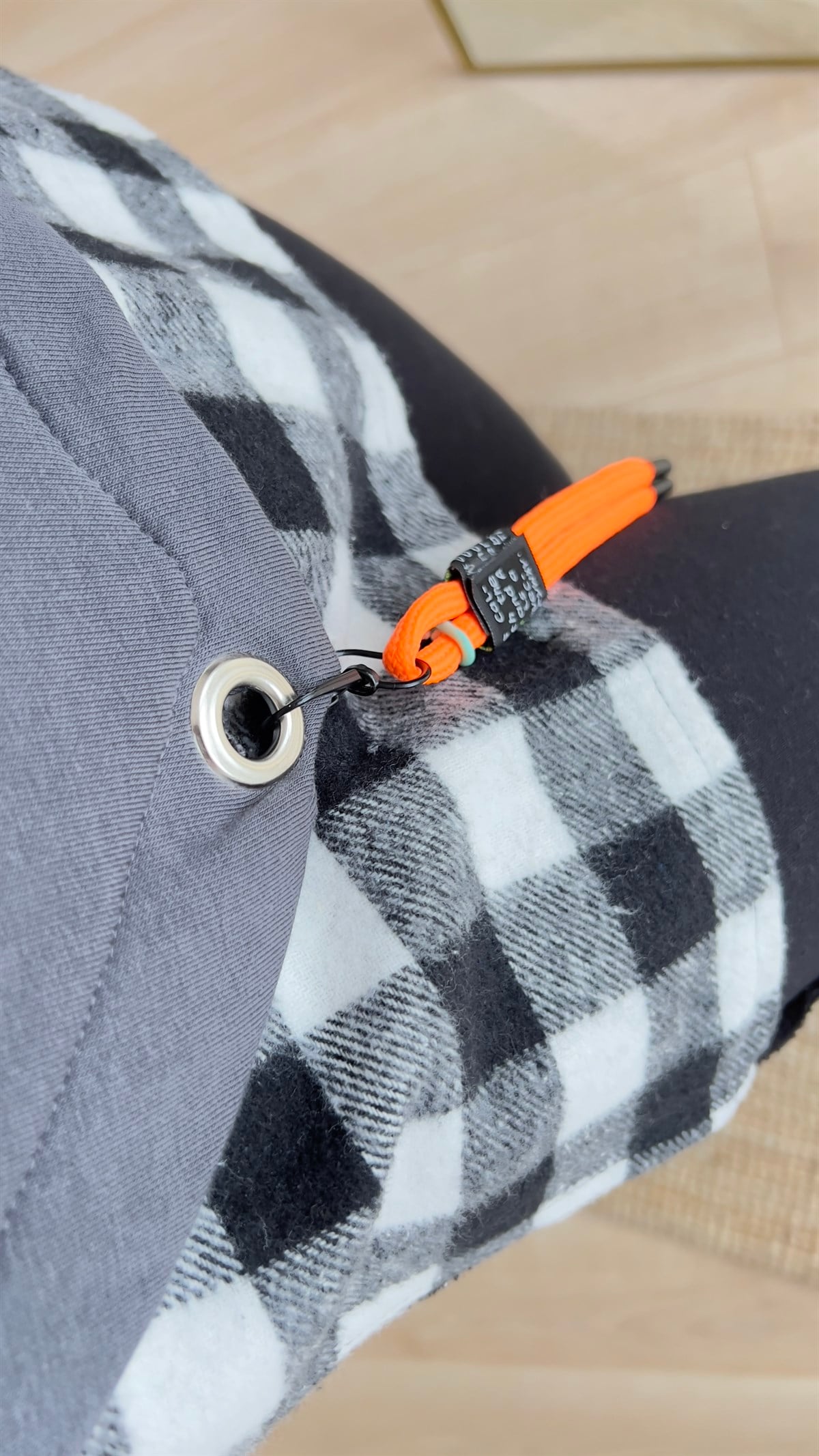 Ekose Detaylı Tasarım Antrasit Sweatshirt