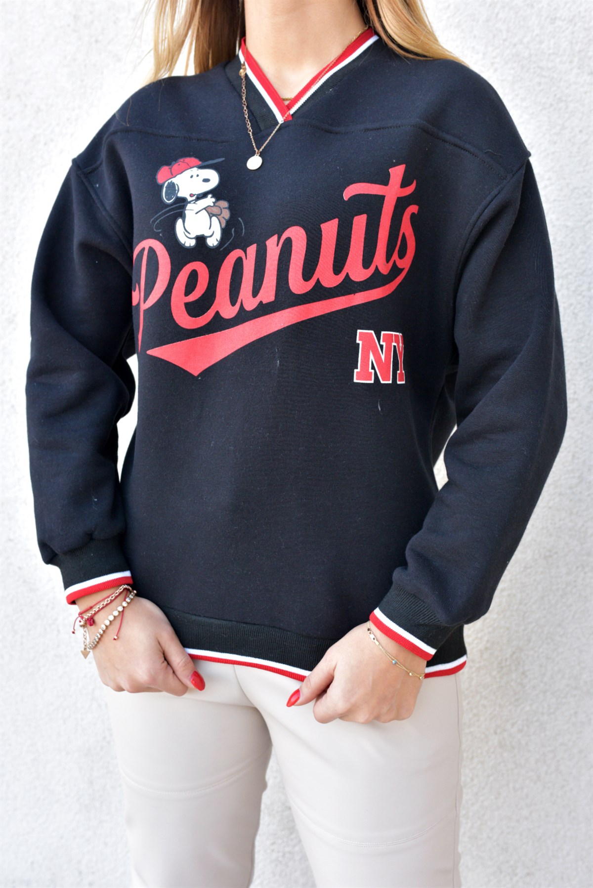 Peanuts Siyah Sweat