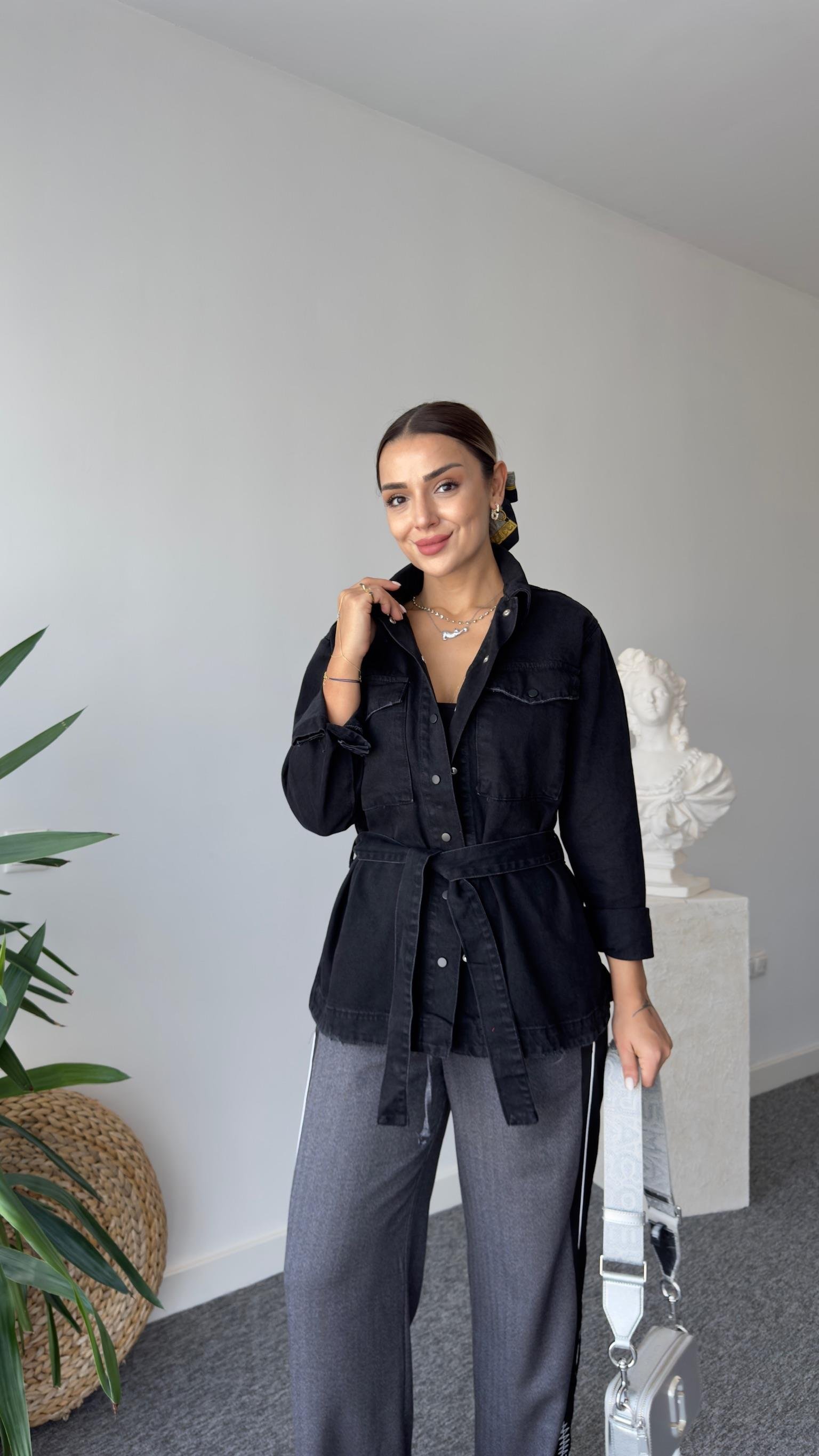 Liona Kemerli Füme Jean Ceket