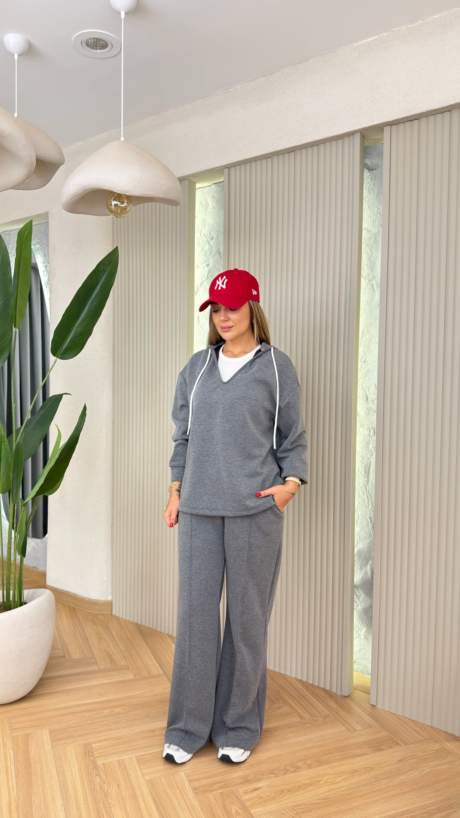 Gri Reyla Üçlü Tws Model Takım