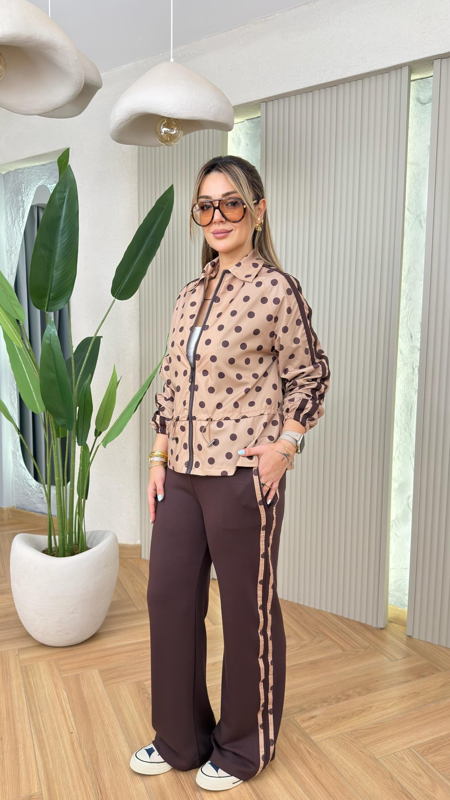 Jenny Puantiyeli Bel Büzgülü Mix Takım