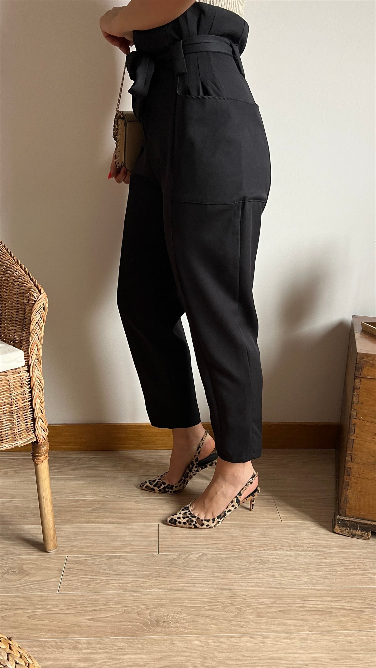 Şalvar Model Cepli Siyah Pantolon