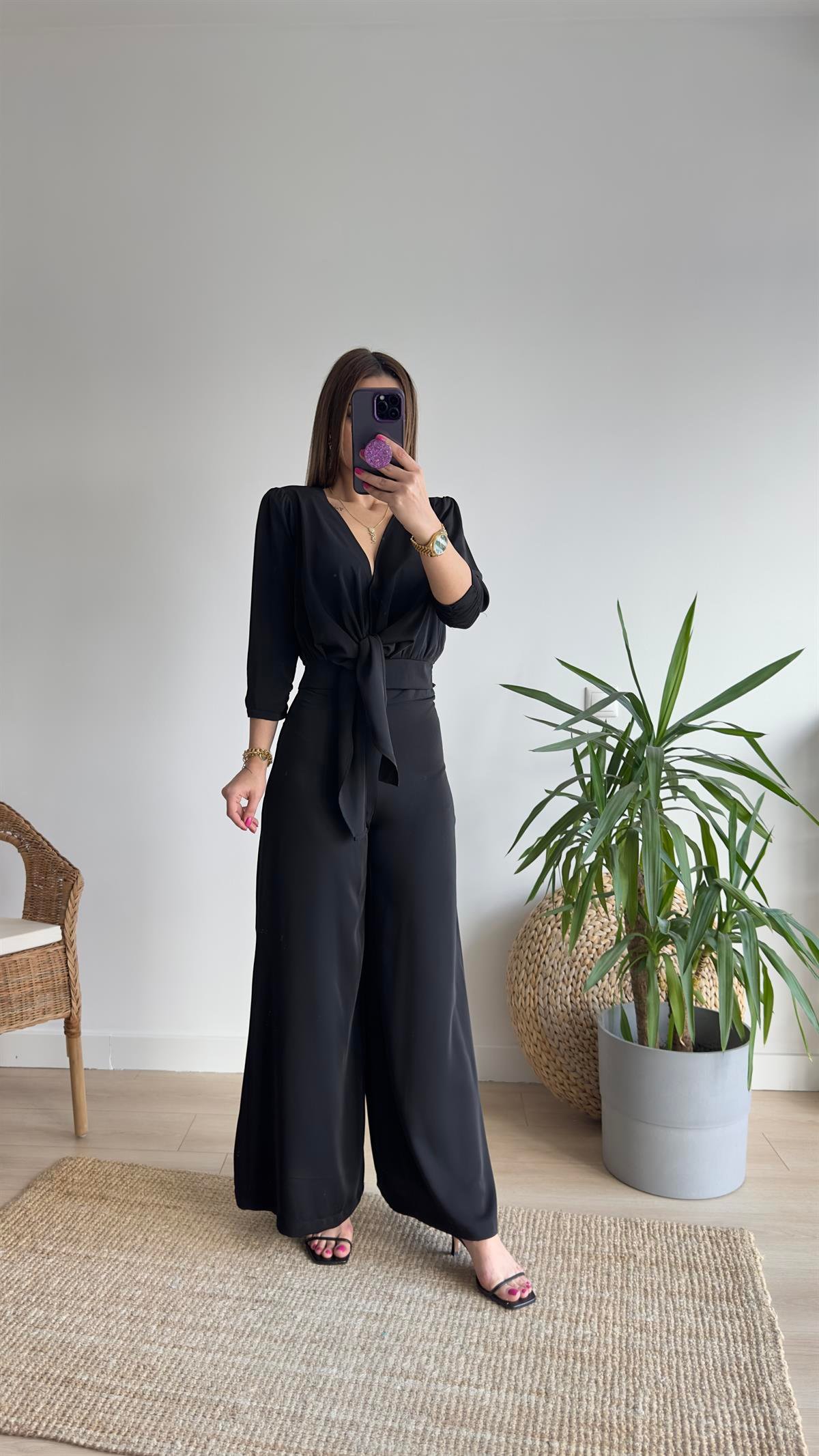 Roma Saten Bluz Pantolon Takım