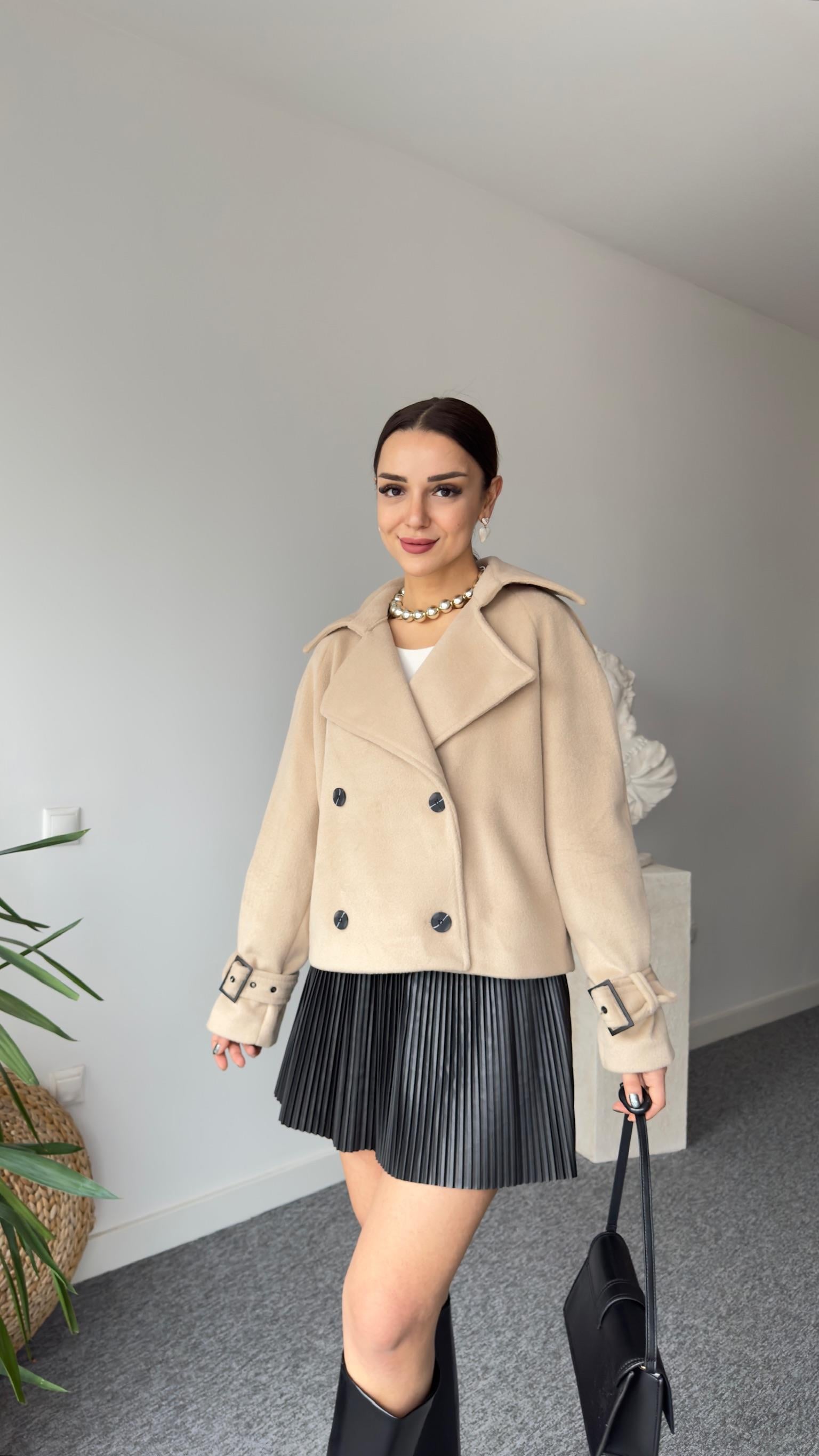 Massi Model Bej Kaşe Mont