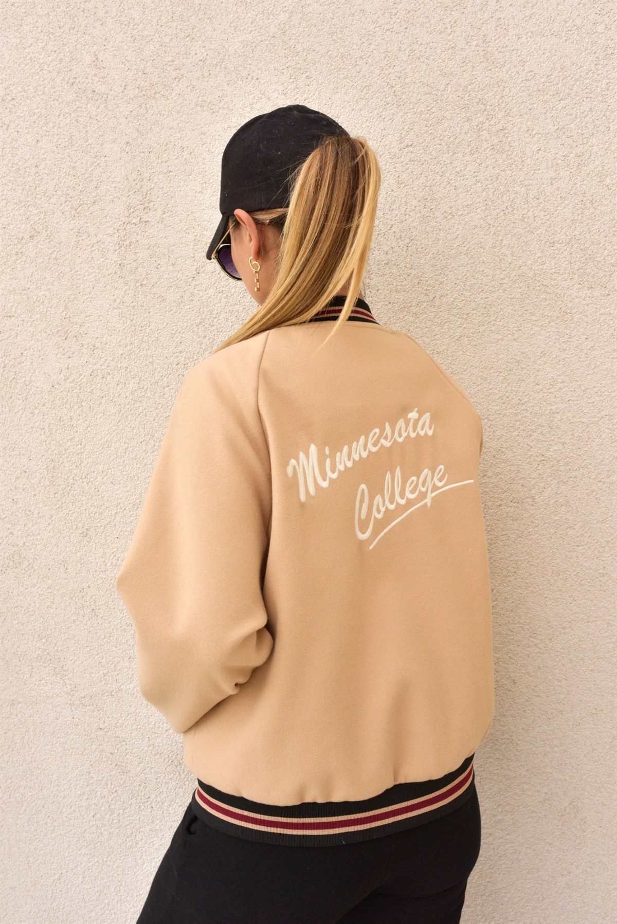 Camel Kolej Bomber Ceket
