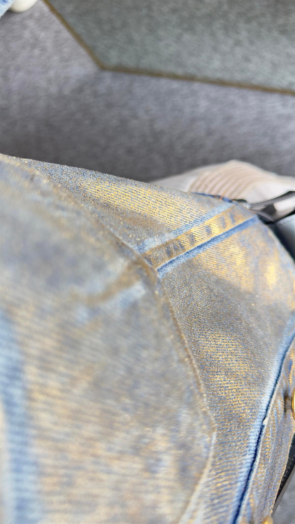 Zra Model Gold Metalik Detay Jean Ceket