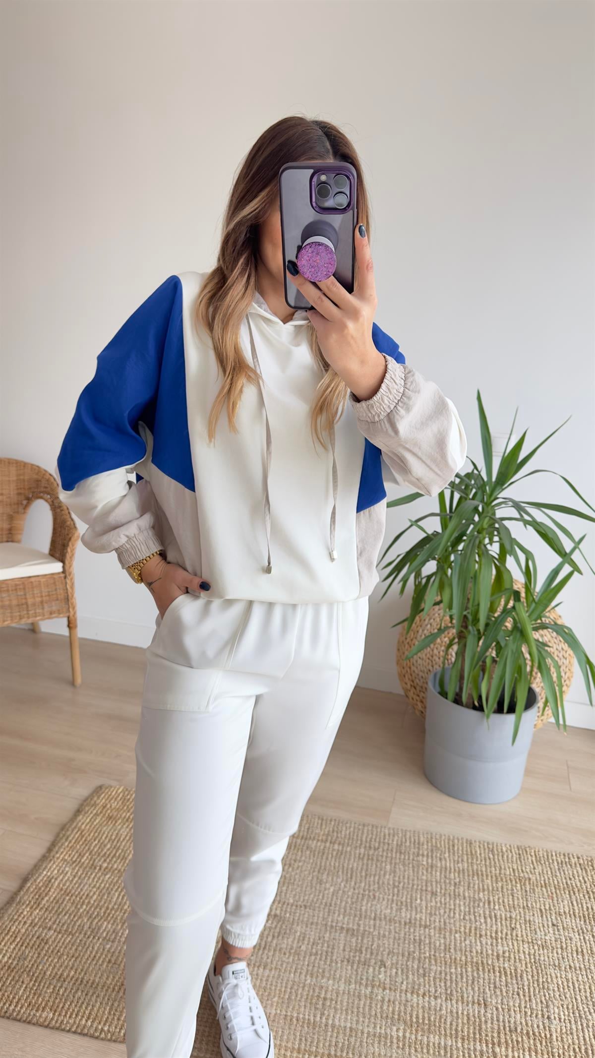 Bel Lastikli Garnili Sweat
