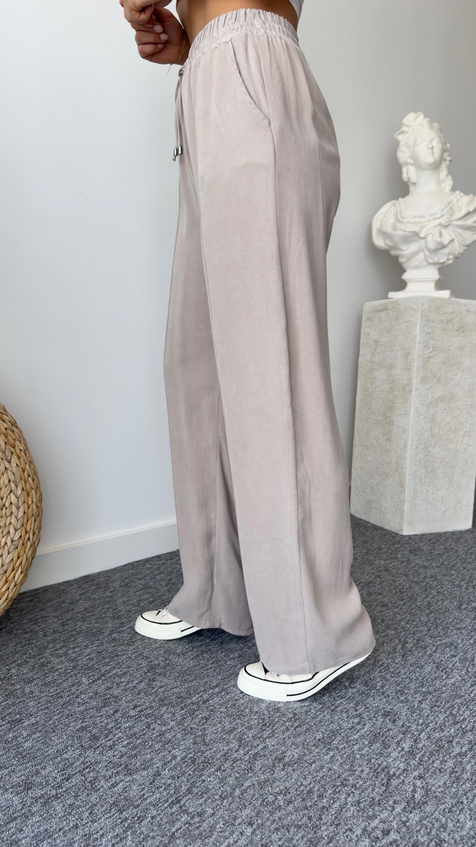 Orj Marka Yıkamalı Bej Tensel Pantolon