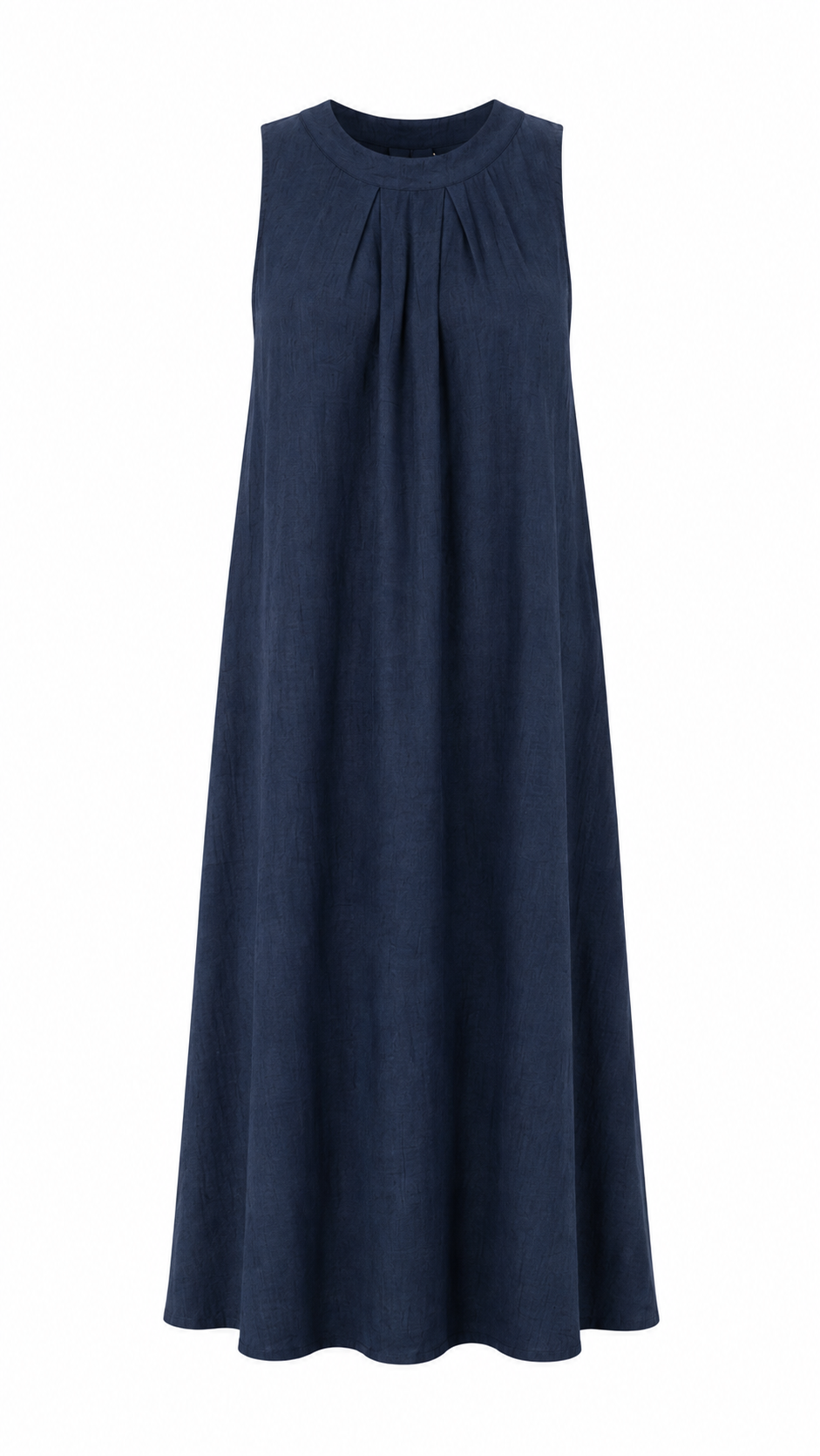Lacivert Maxi Boy Keten Elbise