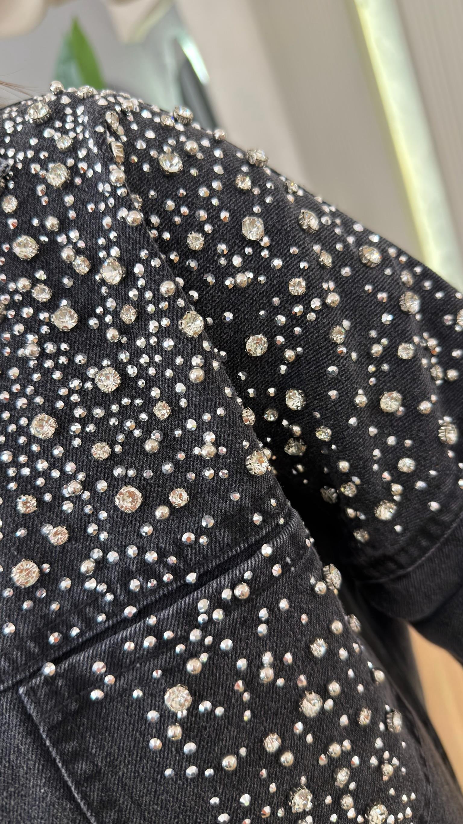 Antrasit Andrey Taş Detaylı Kot Ceket 