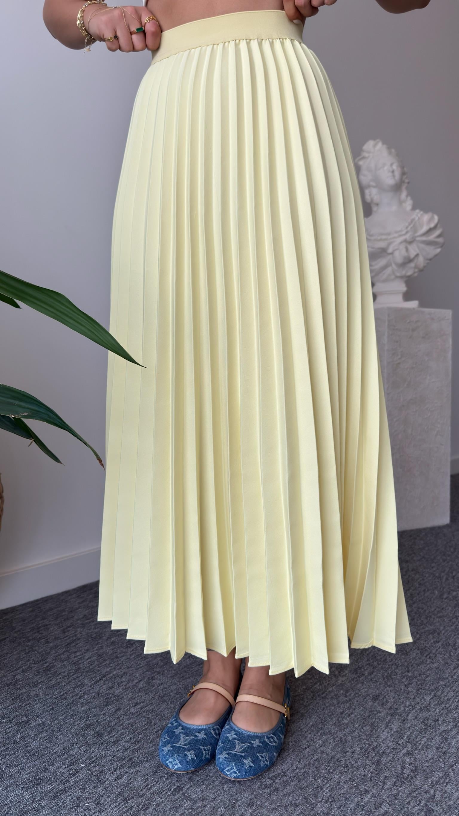 Nichol Sarı Yelekli Etek Takım