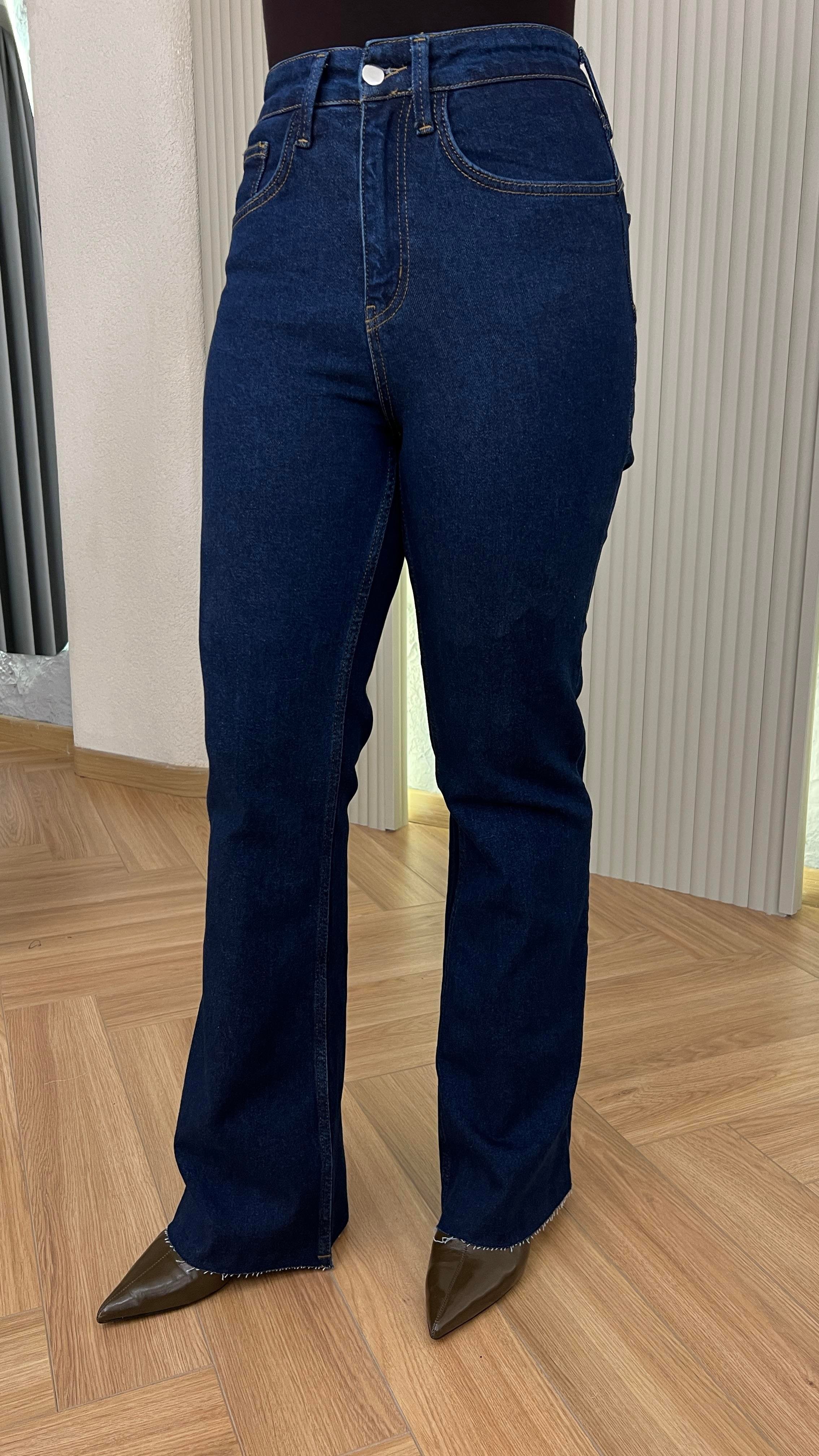 Lacivert Harlem Push Up Etkili Likralı Jean