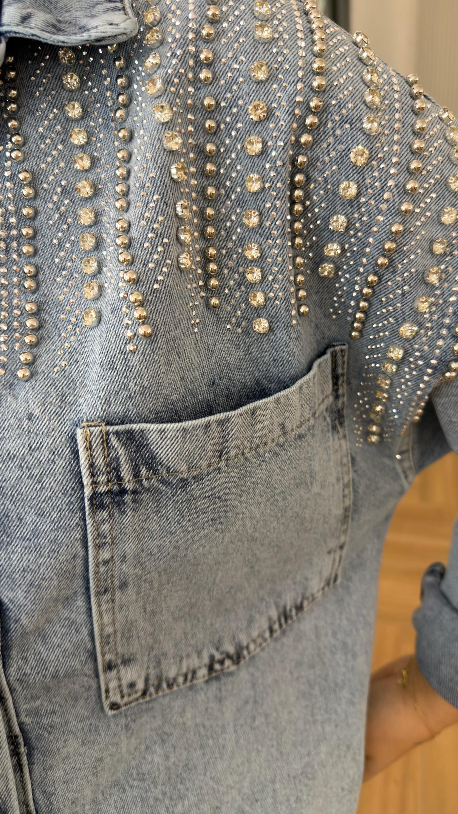 Linia Taş Detaylı Jean Ceket 