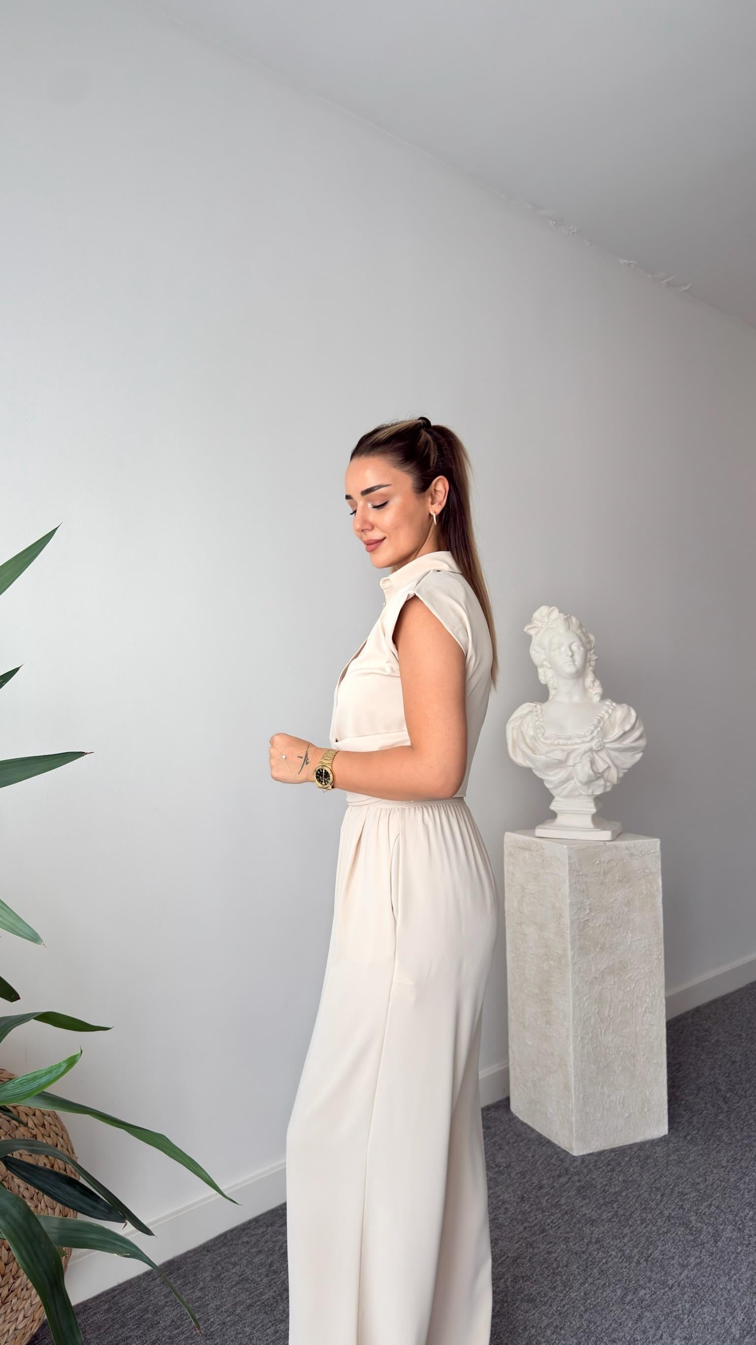 Taş Fredi Yan Fermuarlı Bluz