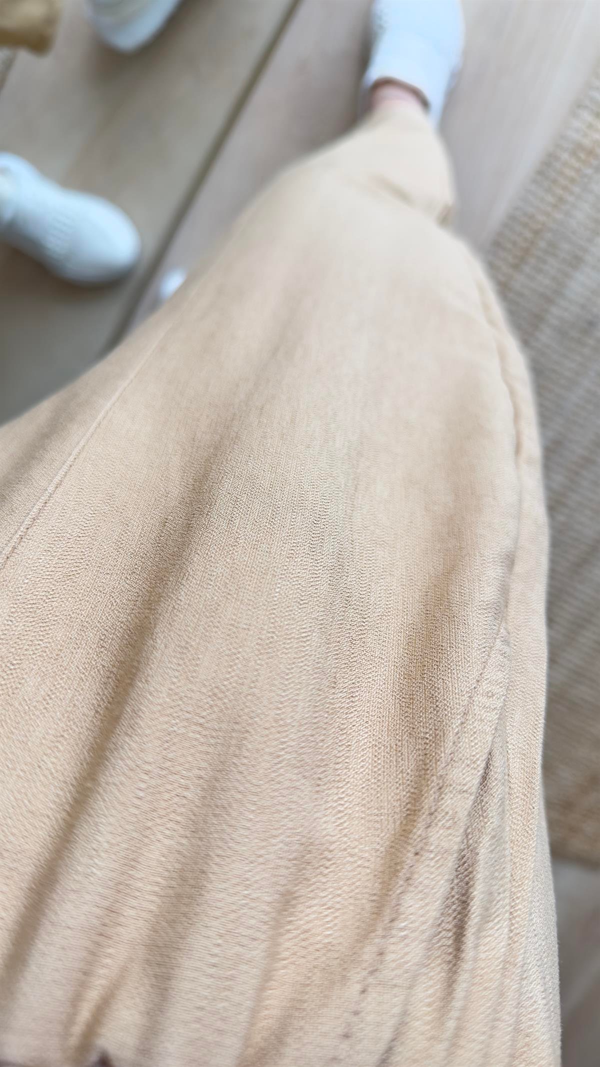 Beli Lastikli Camel Şalvar Pantolon