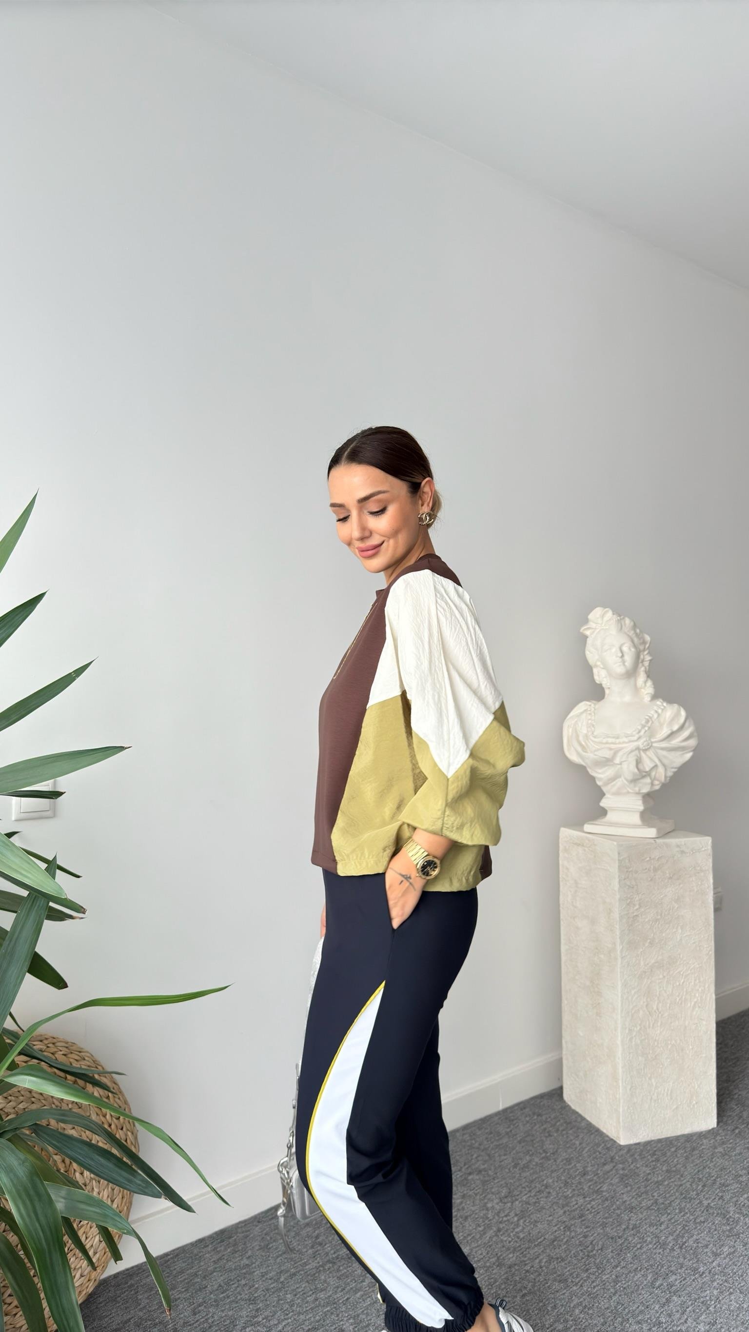 Coti Paraşüt Detaylı Kahve Modal Sweat