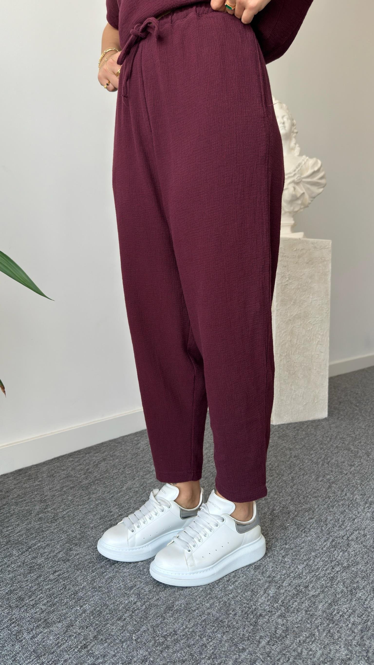 Bordo Jaker Keten Salaş Takım