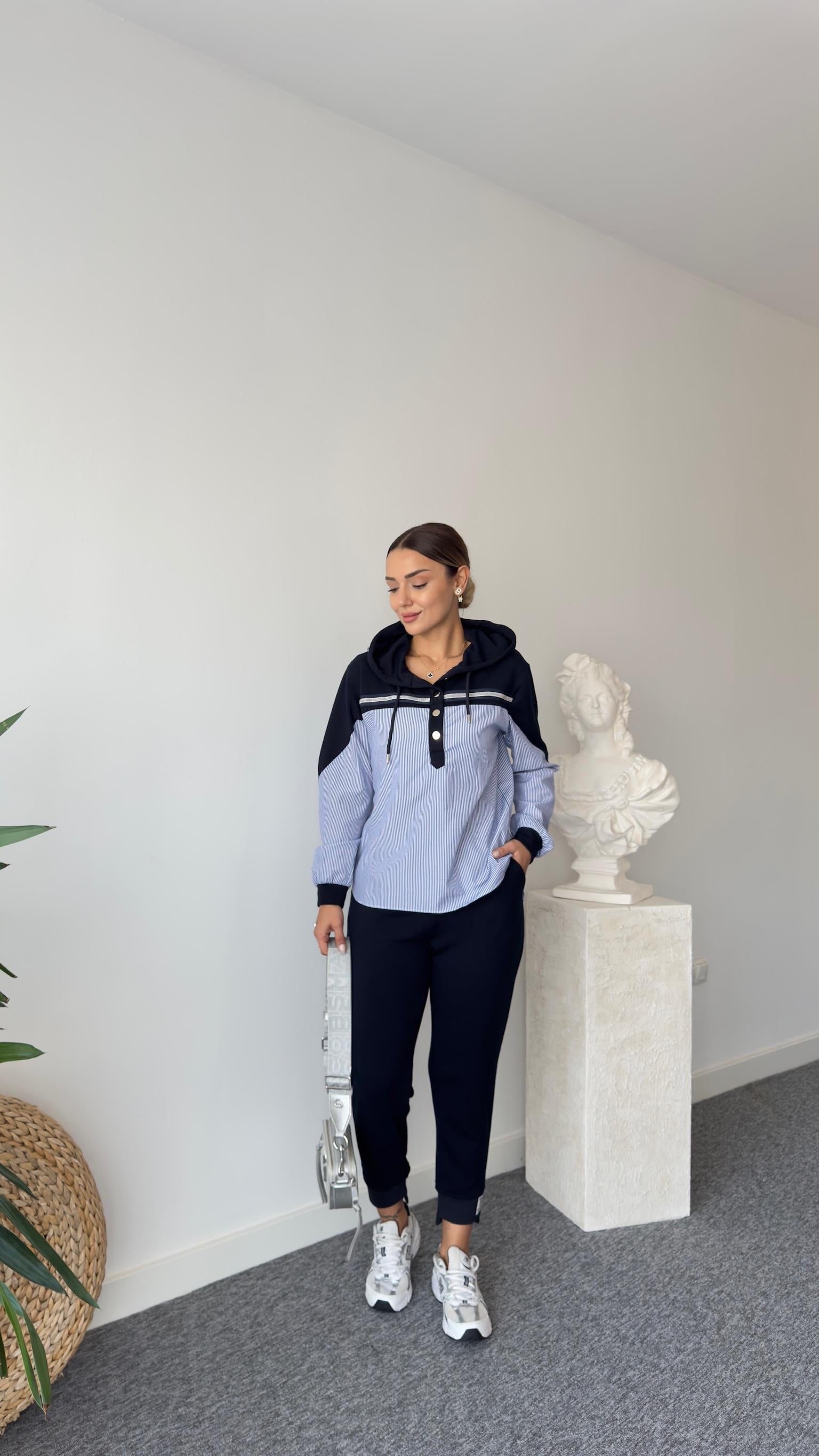 Rocca Gömlek Garnili Düğmeli Modal Sweat