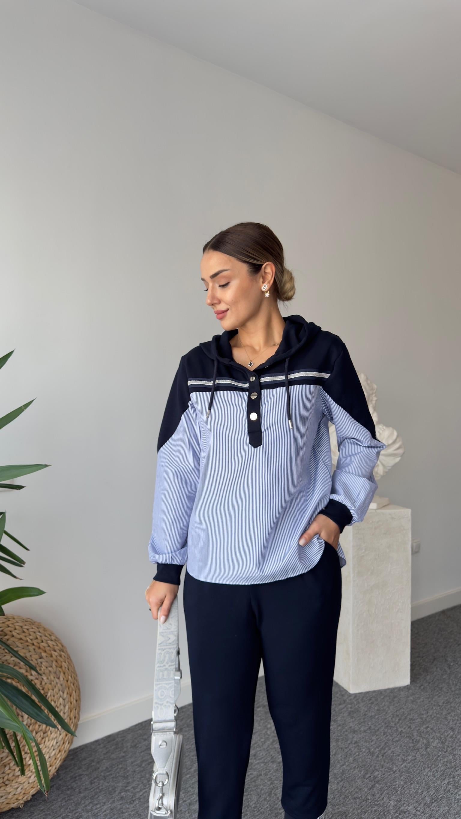Rocca Gömlek Garnili Düğmeli Modal Sweat