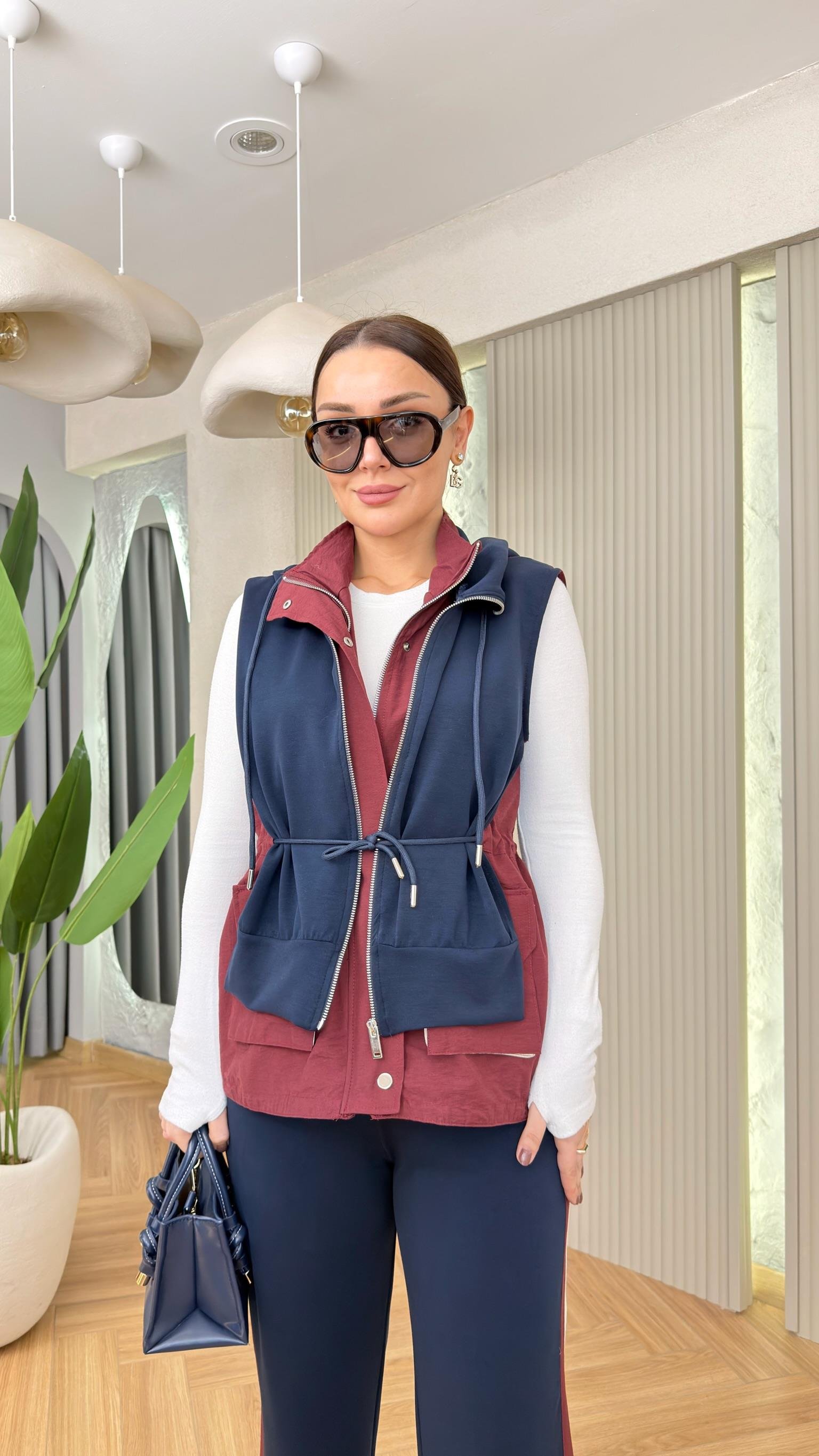 Bordo Joana Tws Model Yelekli Takım