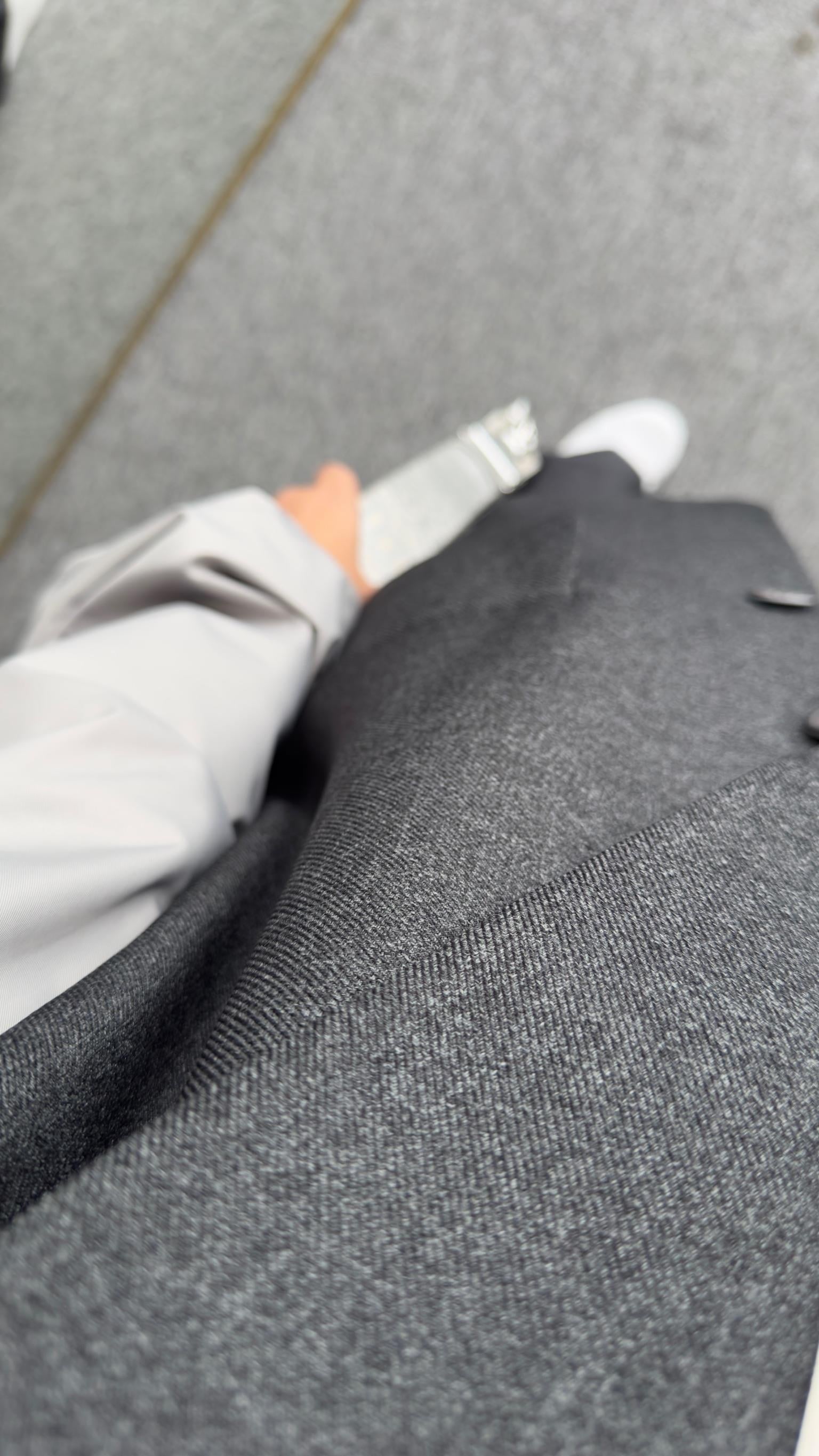 Monice Kollar Paraşütlü Antrasit Blazer Ceket