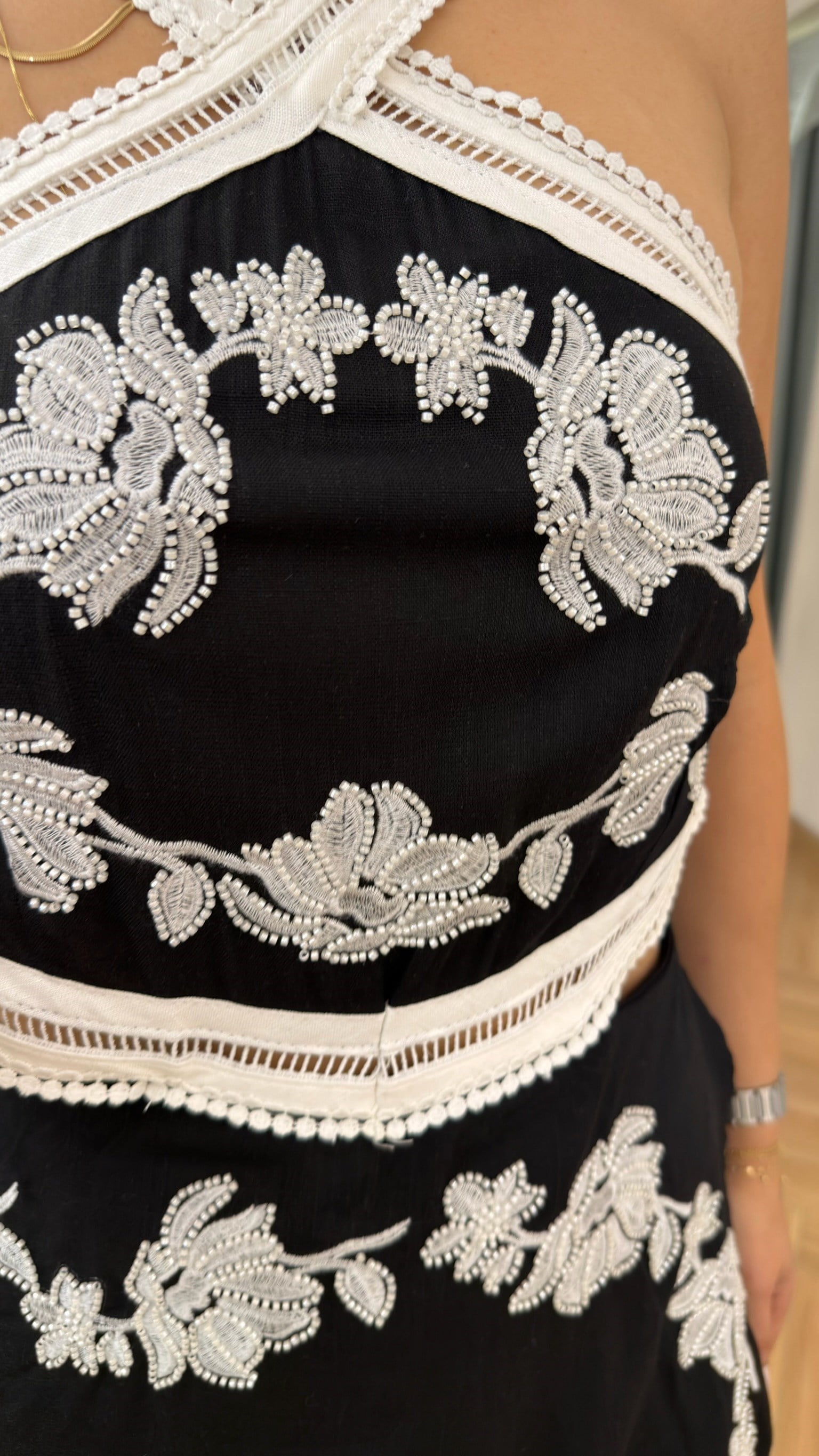 Ruyi Orj Model Keten Nakış Detaylı Tulum