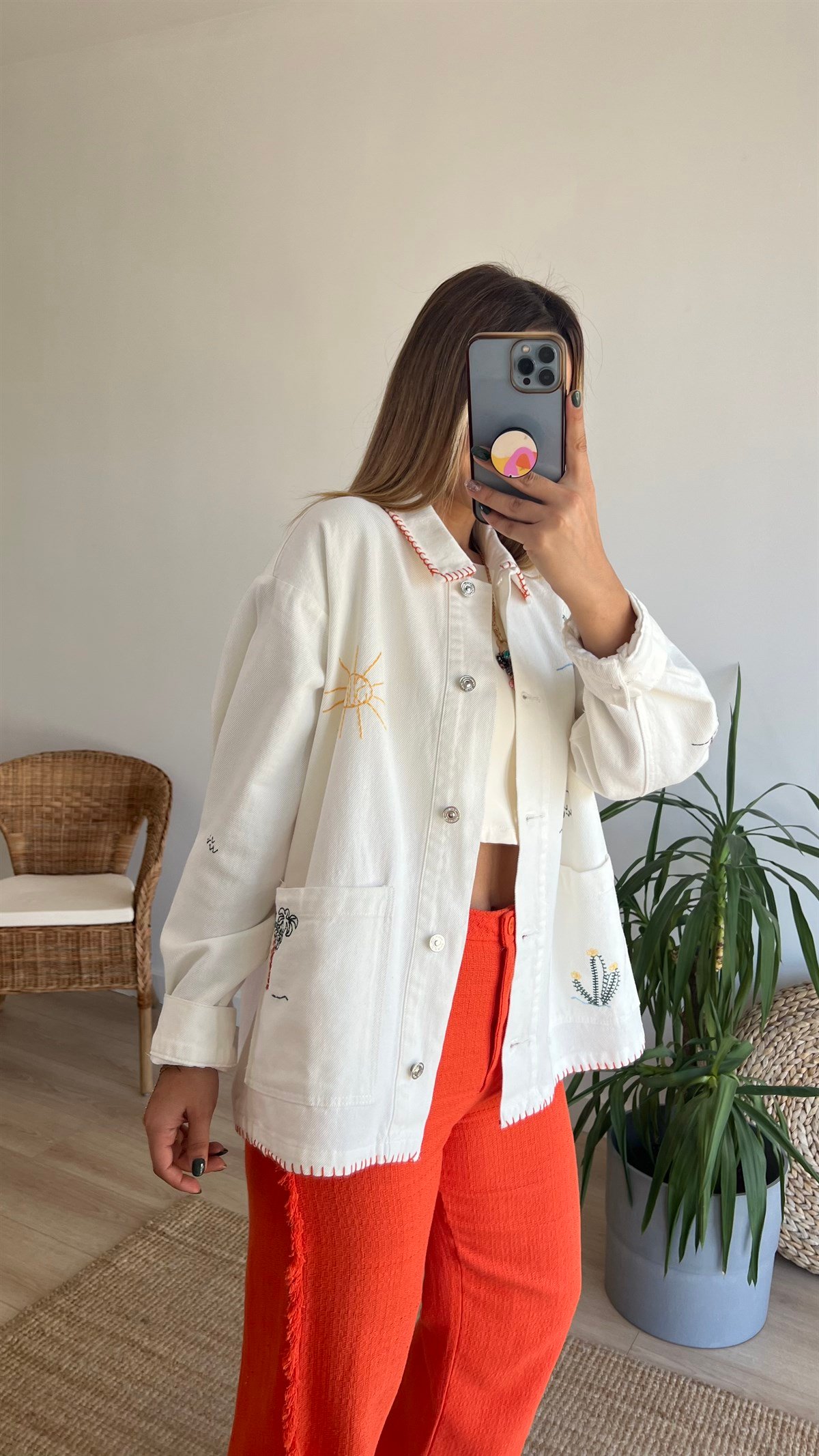 Zara Model Nakış Detaylı Tasarım Ceket