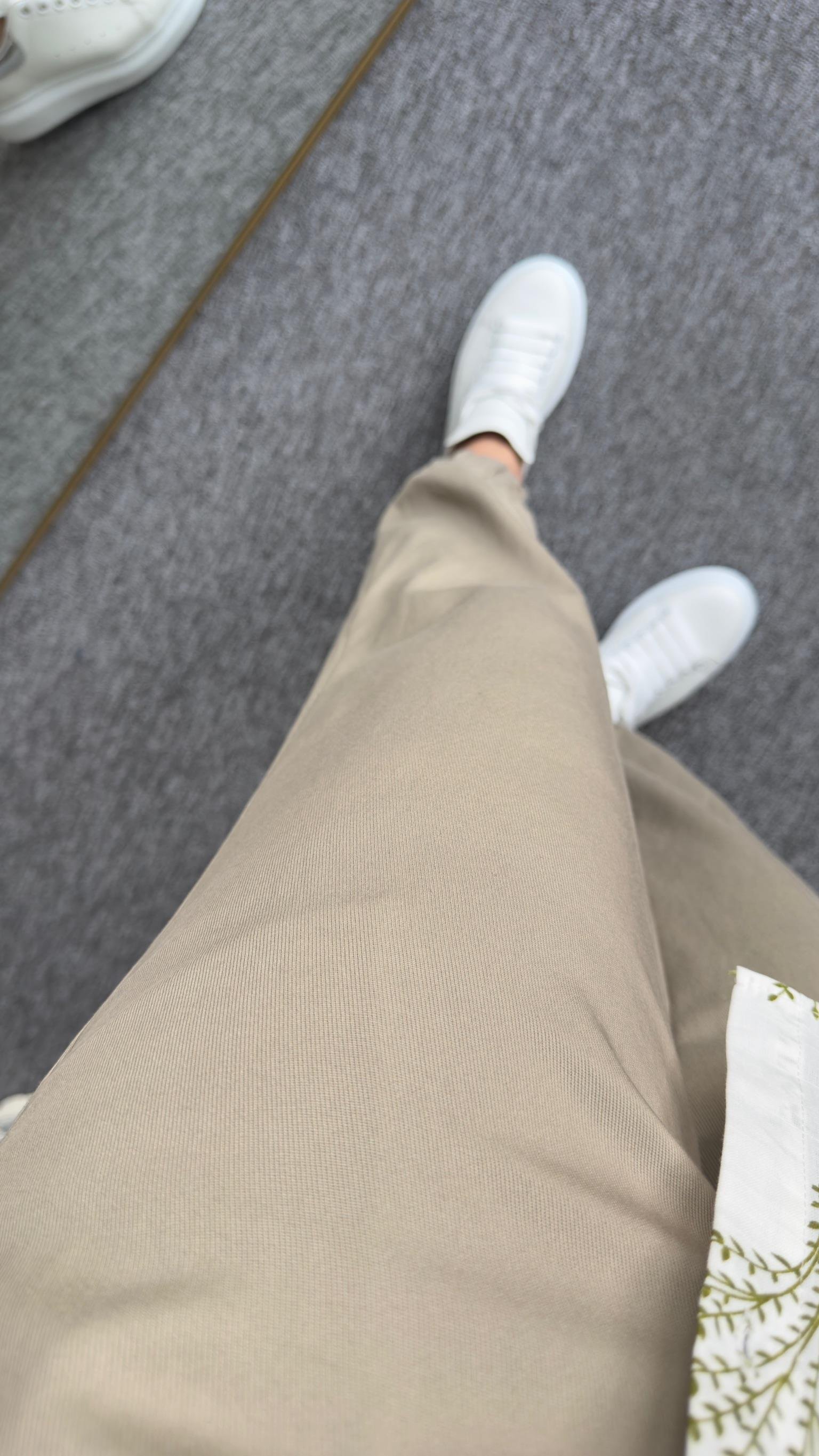 Paça Lastikli Haki Modal Gabardin Pantolon