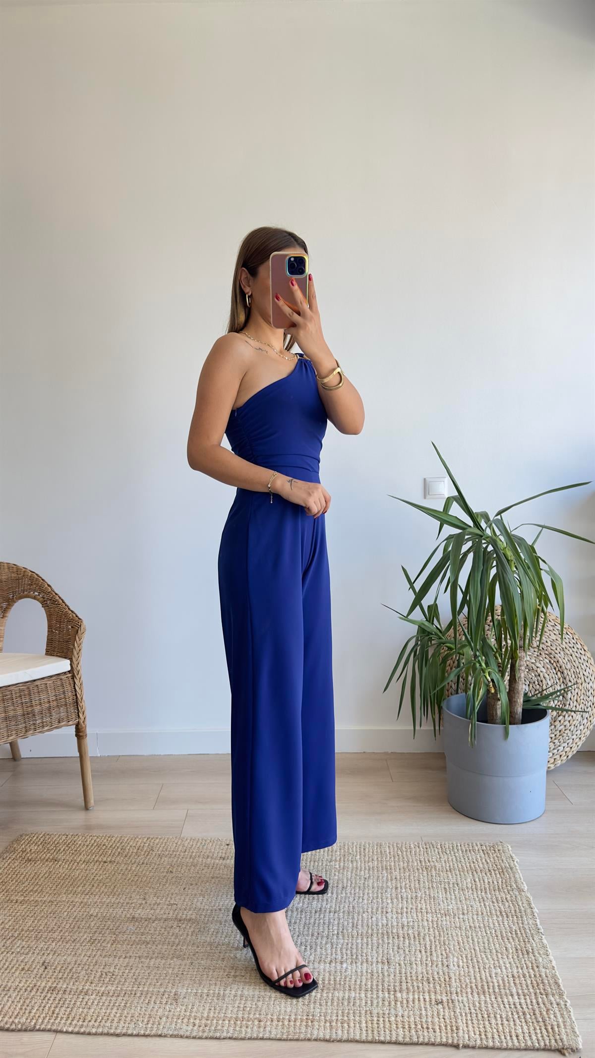 Orijinal Marka Tek Omuz Mavi Tulum