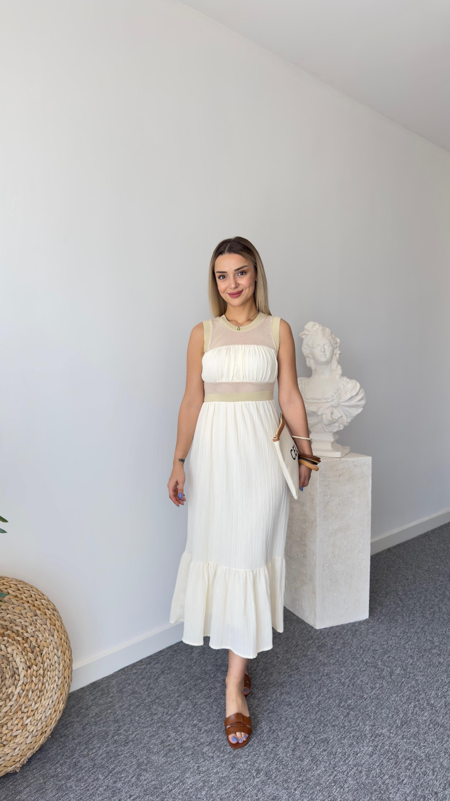 Tws Model File Detaylı Ribanalı Elbise 