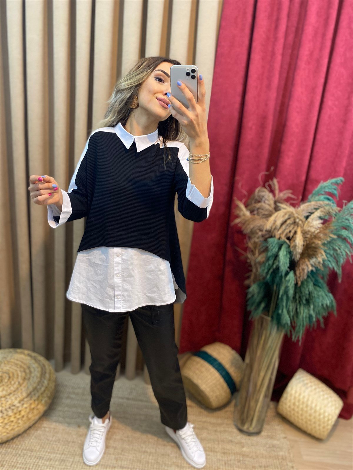 Gömlek Detaylı Bluz