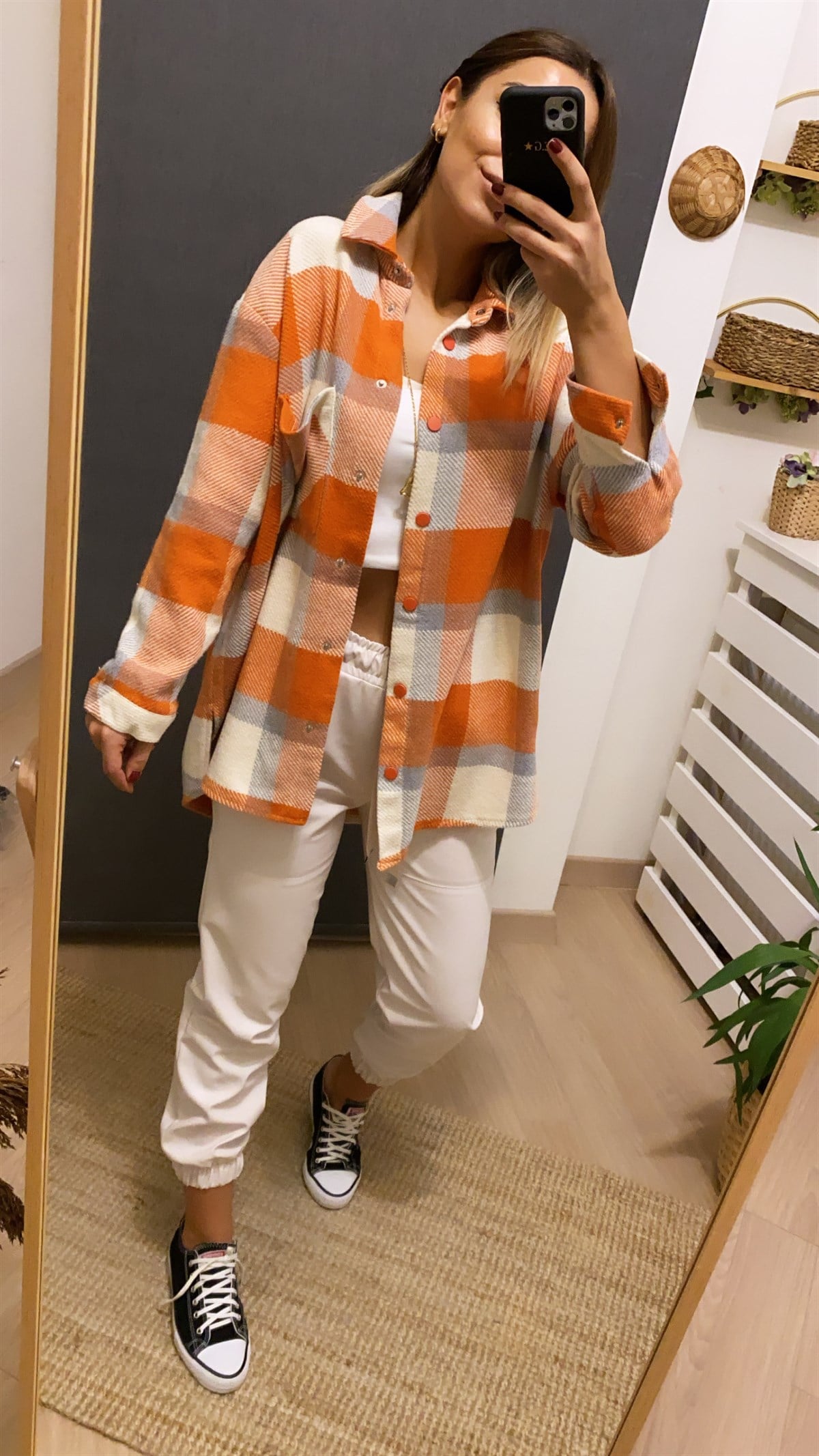 Orange Ekoseli Oduncu Gömlek