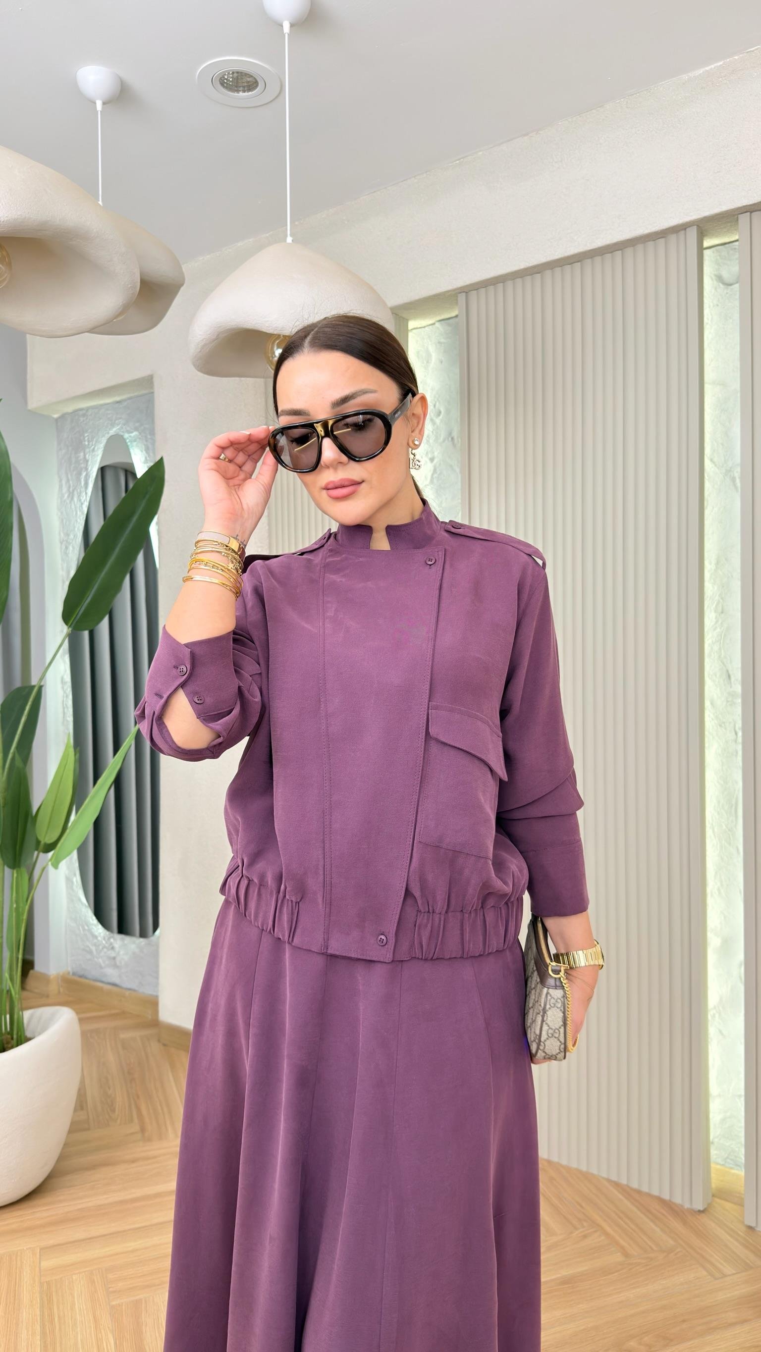 Bordo Bellis Premium Etekli Tensel Modal Takım