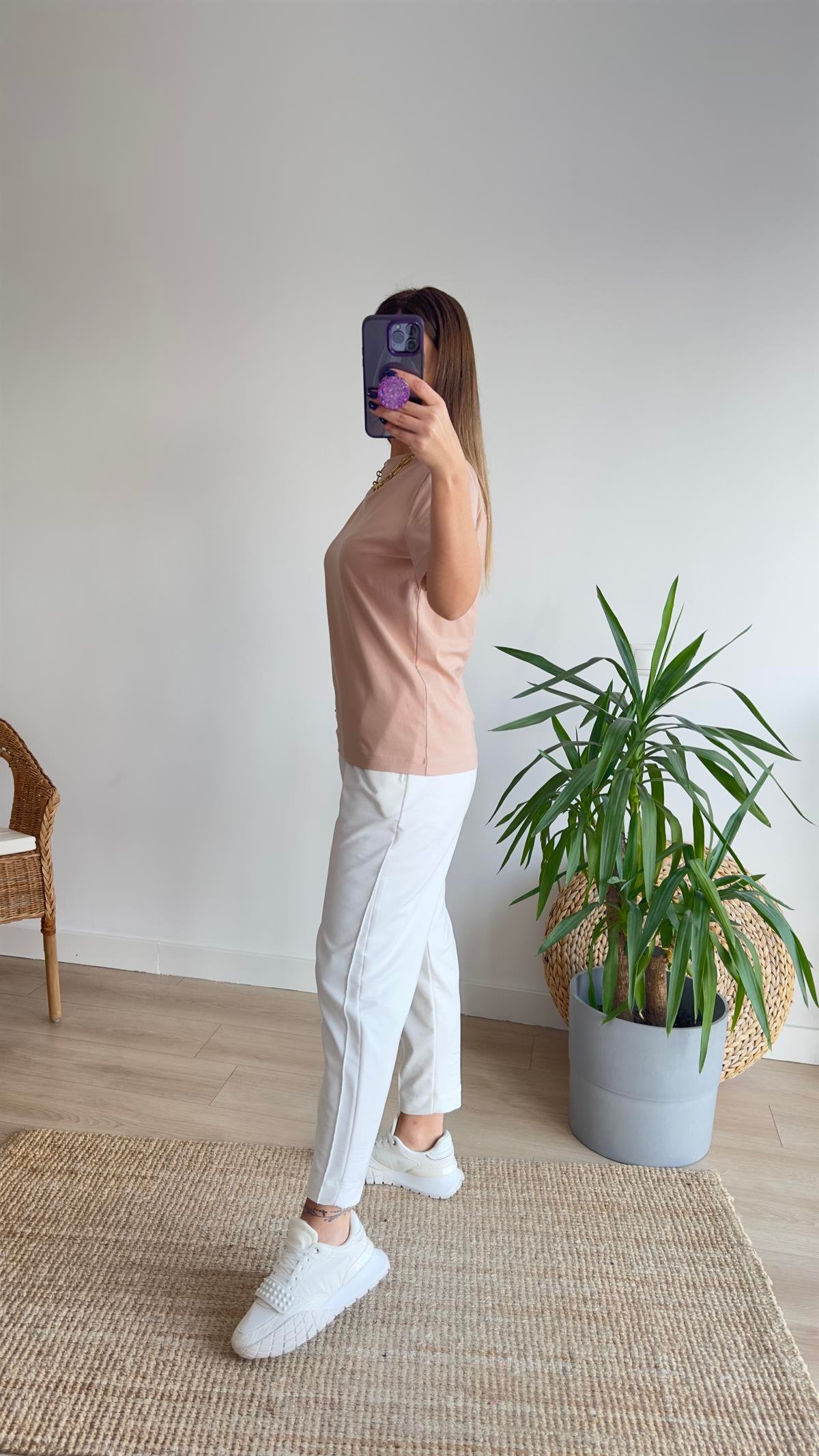 Bisiklet Yaka Massi Bej Basic