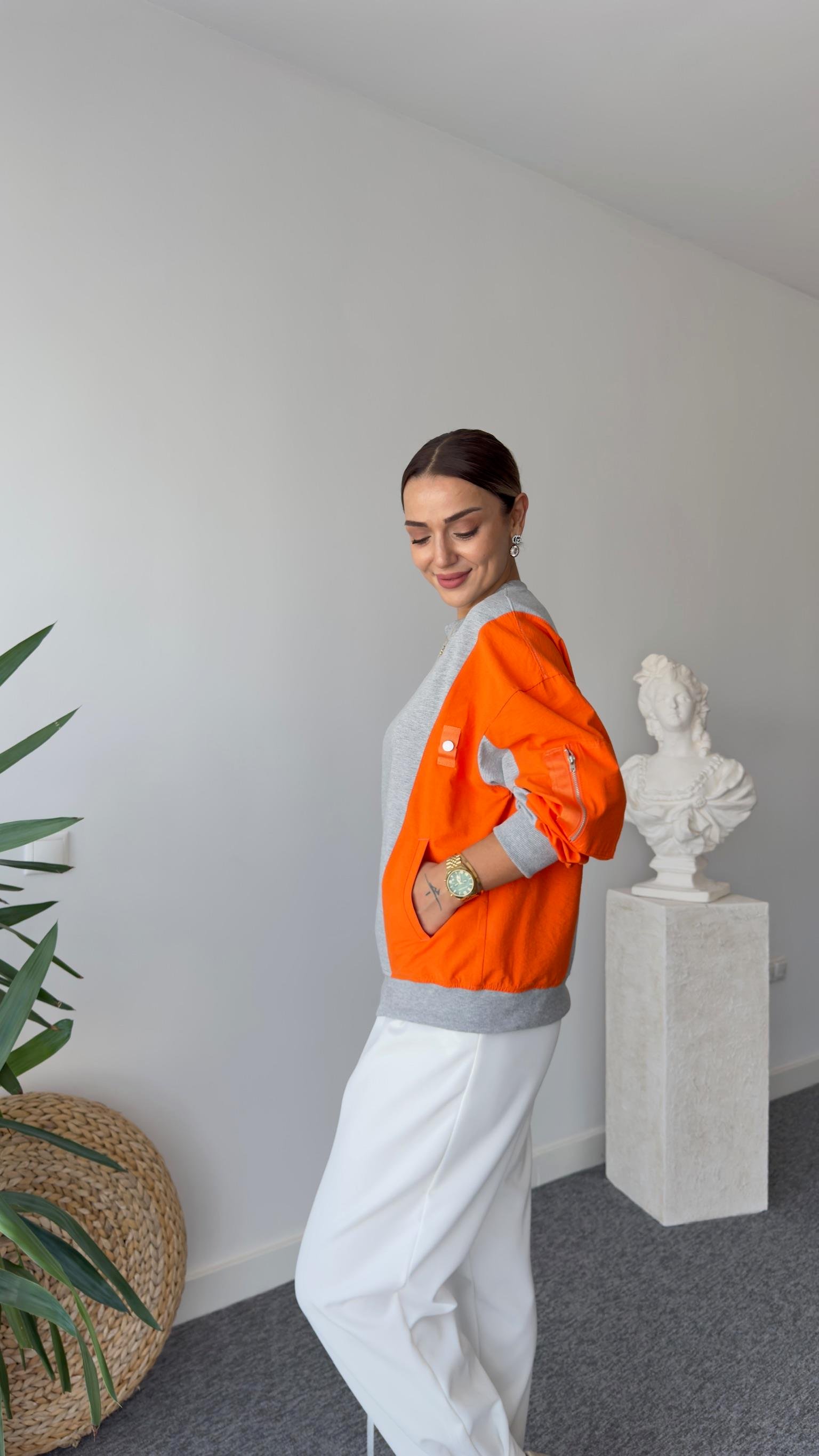 Tws Model Turuncu Paraşüt Garnili Sweat