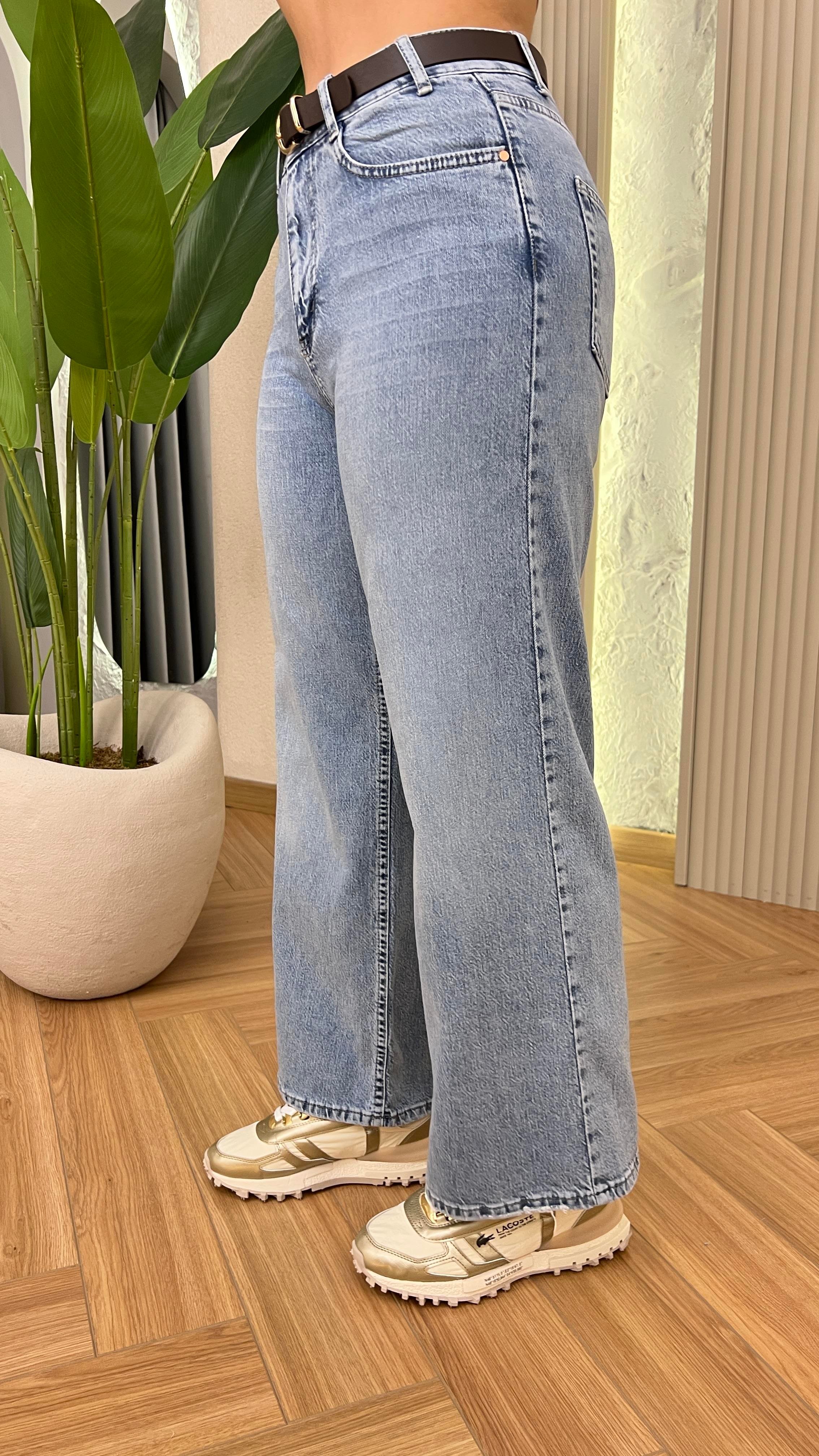 Mavi Gina Kemer Detaylı Wide Leg Jean