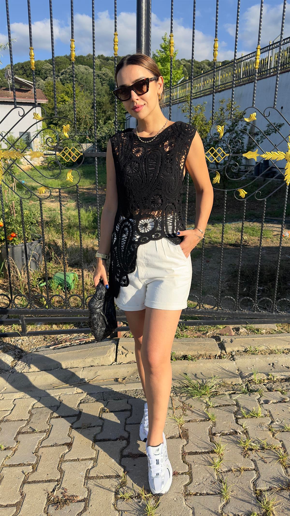 Marka Model Siyah Dantel Bluz 