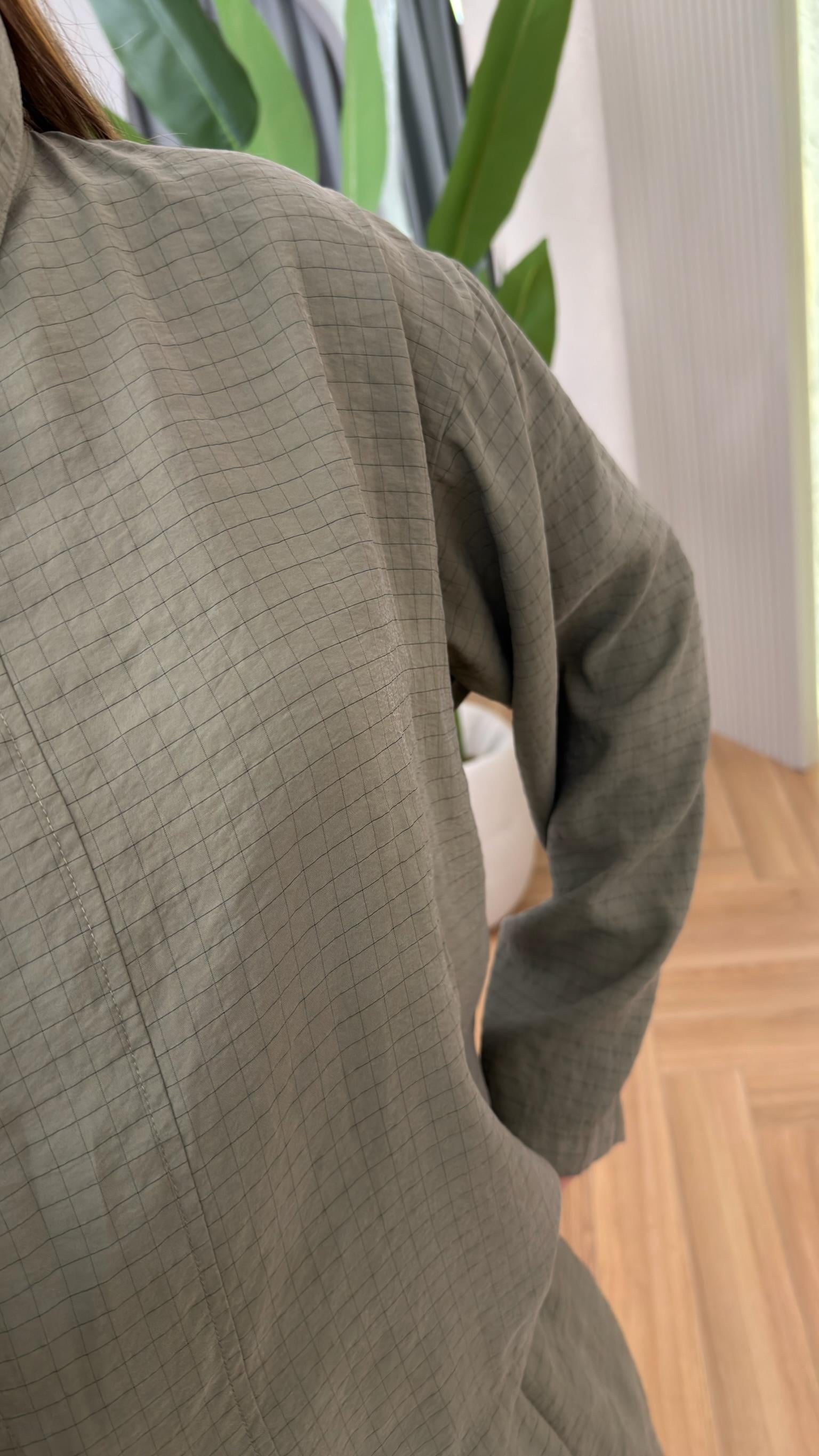 Haki Rubert Dik Yaka Şalvar Takım